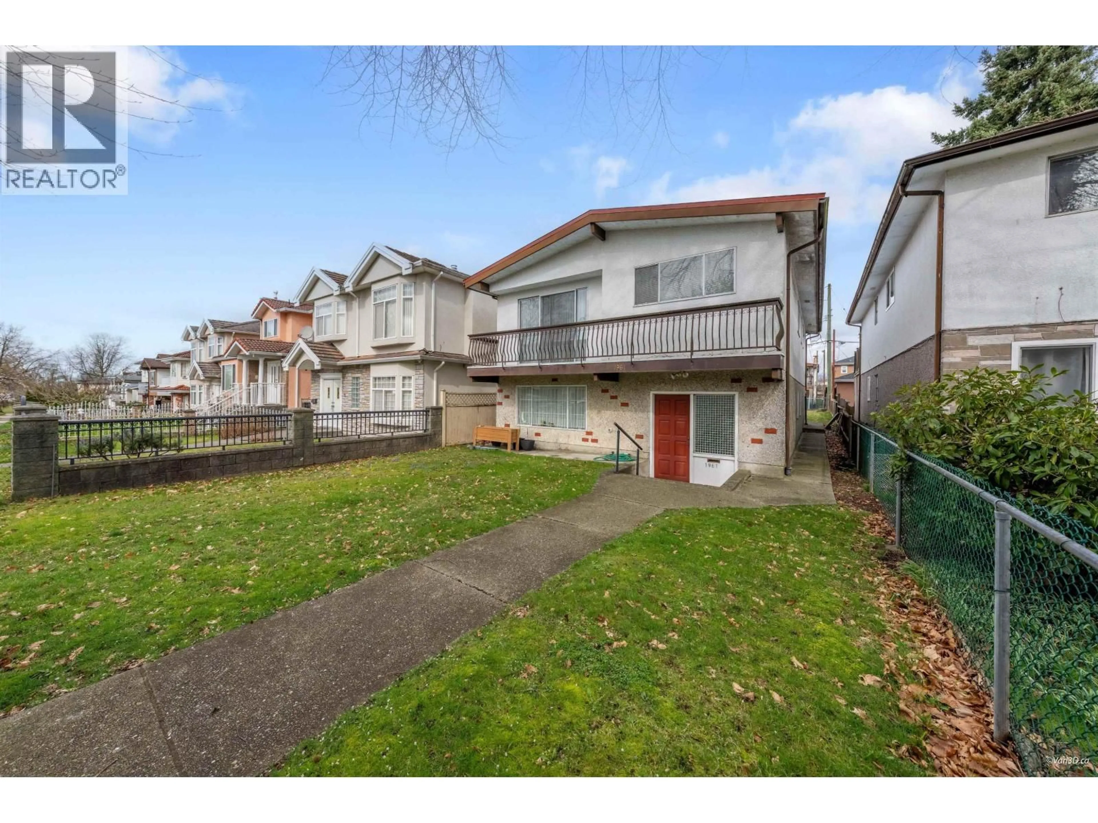 A pic from outside/outdoor area/front of a property/back of a property/a pic from drone, street for 1961 50TH AVENUE, Vancouver British Columbia V5P1V1