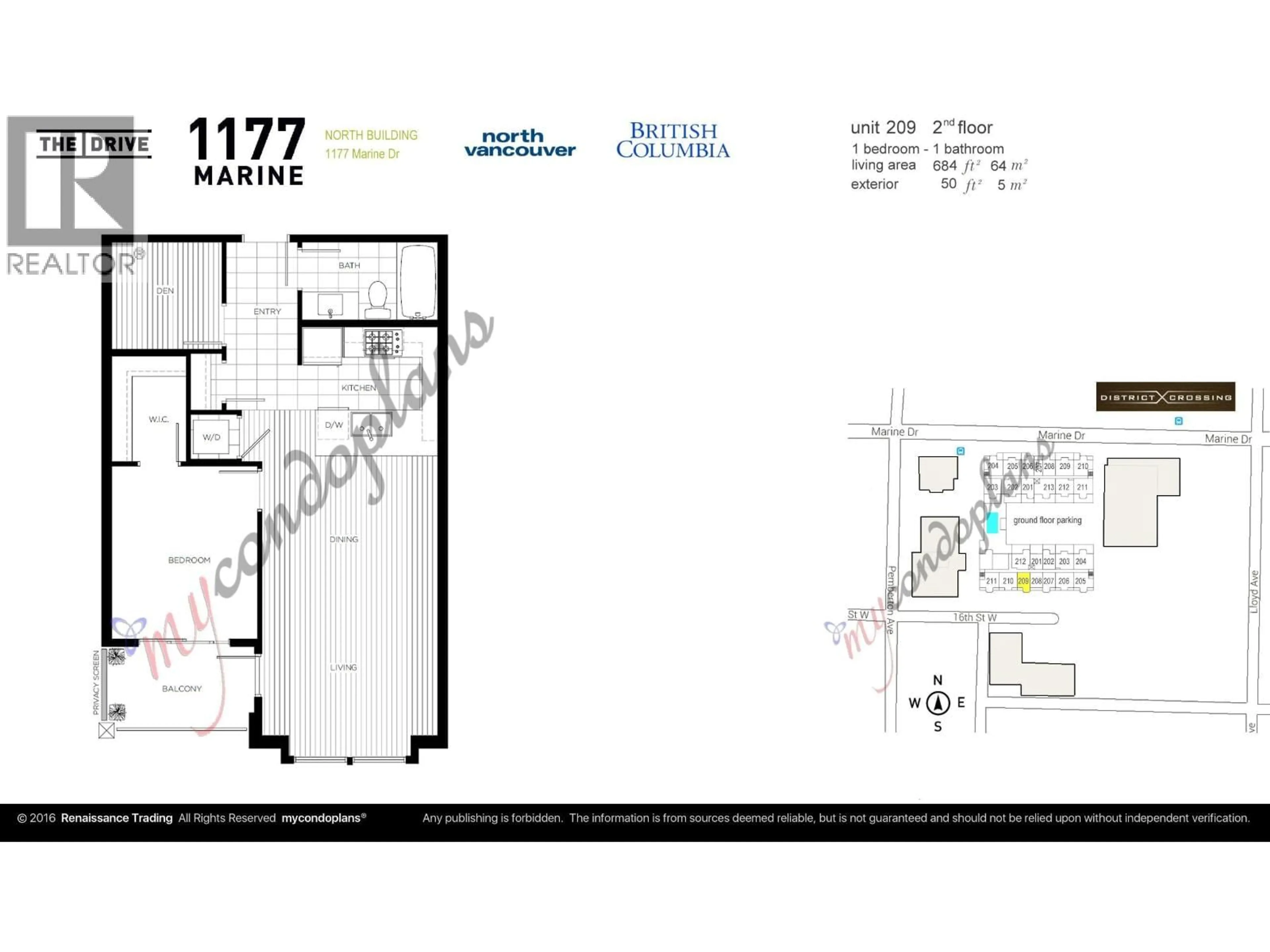 Floor plan for 209 - 1182 16TH STREET, North Vancouver British Columbia V7P0B3
