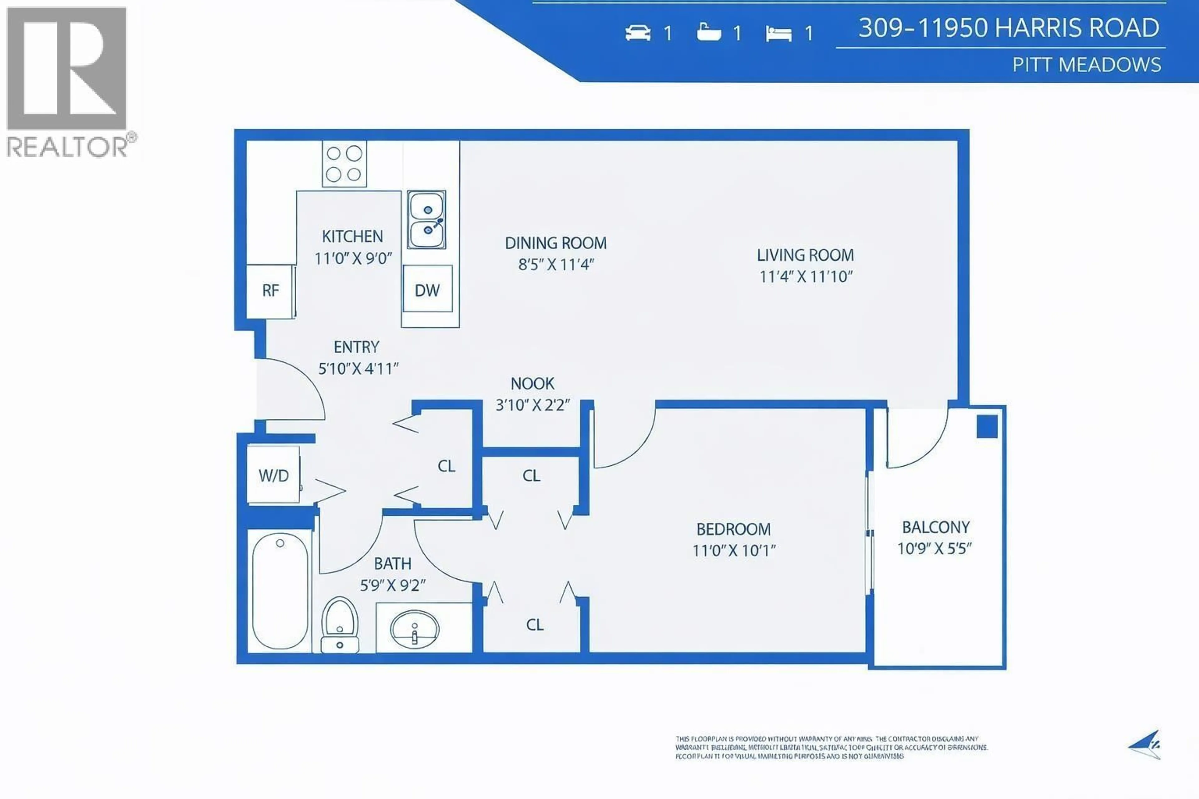 Floor plan for 309 - 11950 HARRIS ROAD, Pitt Meadows British Columbia V3Y0B7
