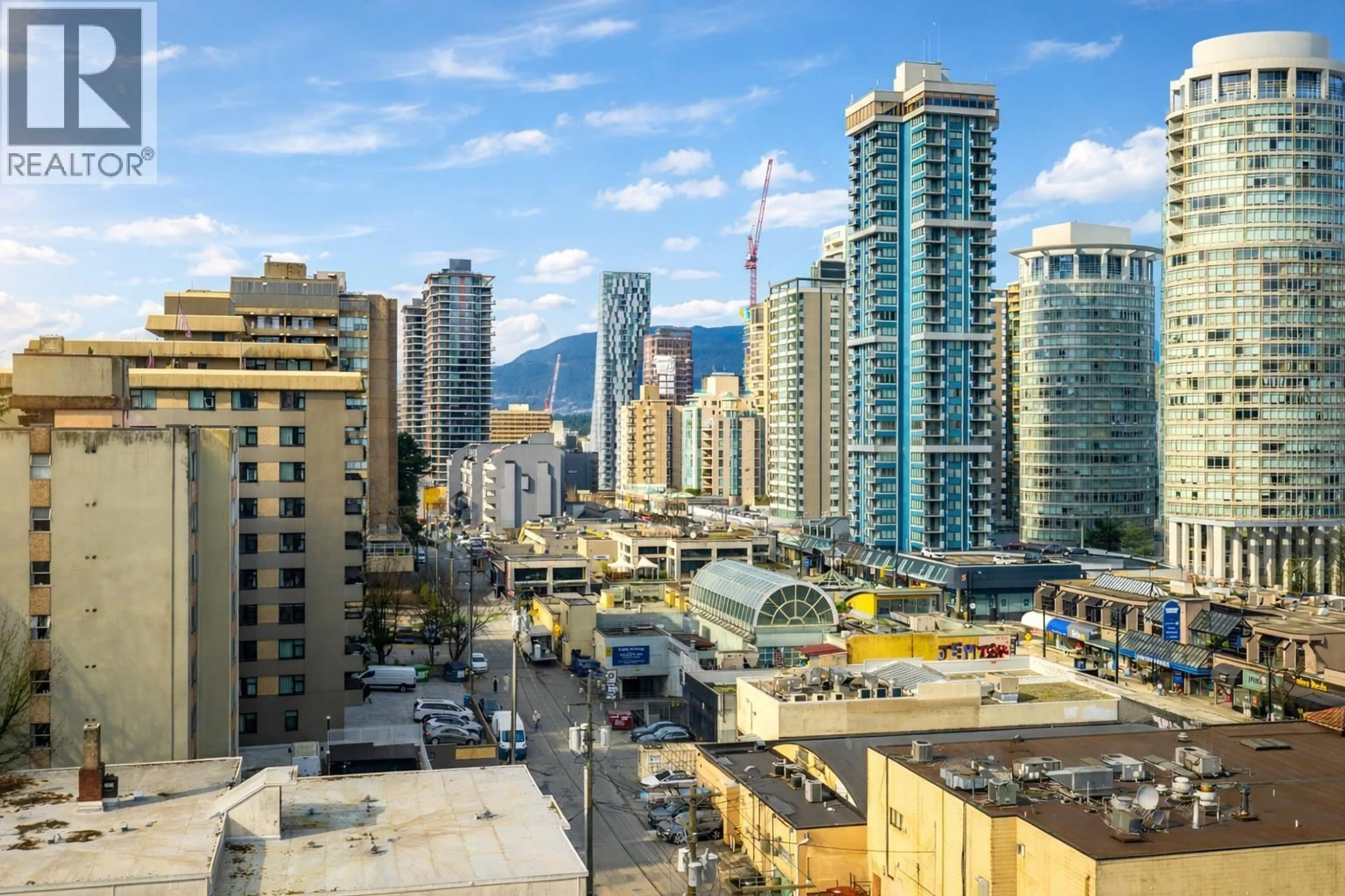Patio, city buildings view from balcony for 1003 - 1111 HARO STREET, Vancouver British Columbia V6E1E3