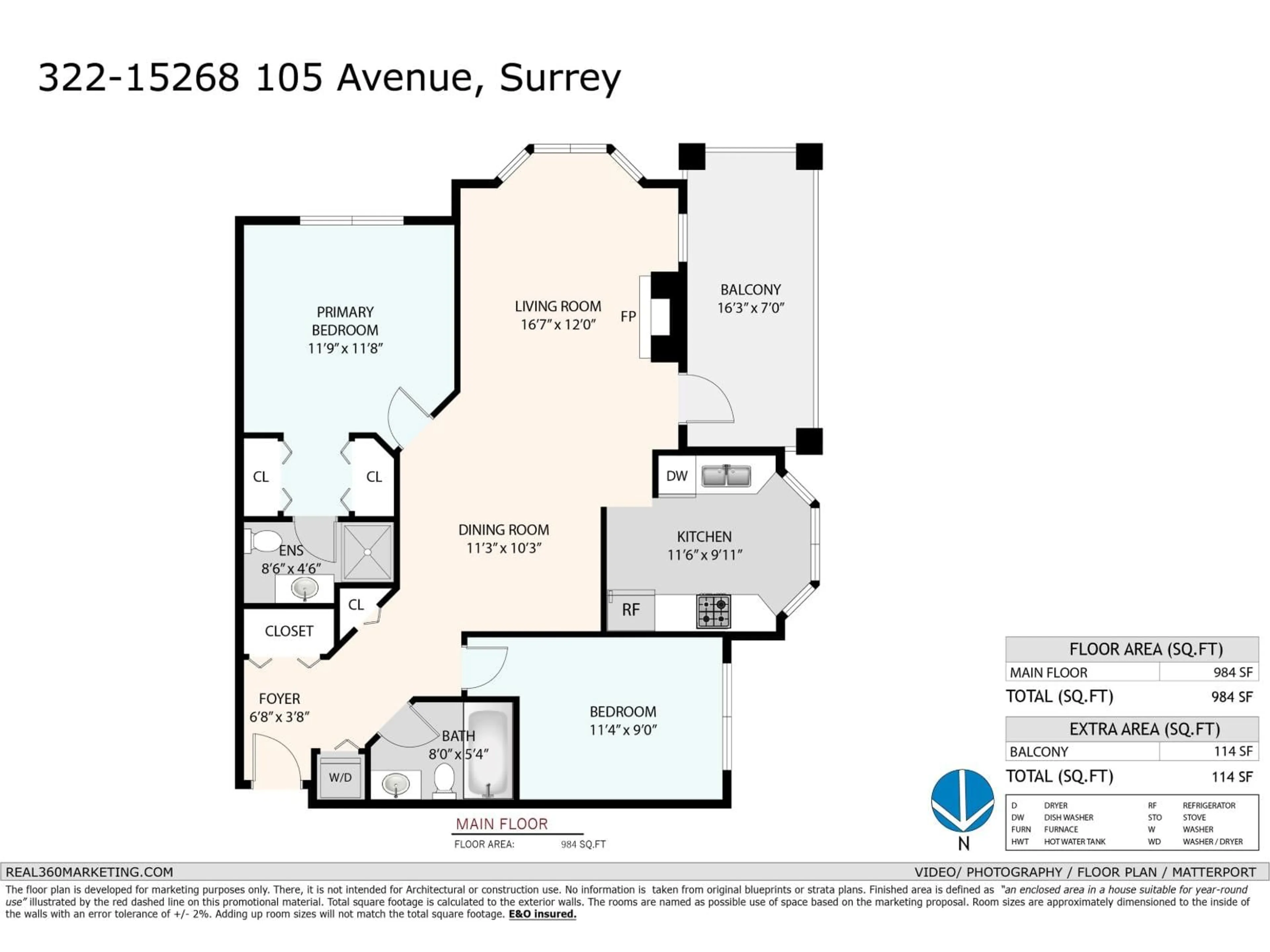 Floor plan for 322 - 15268 105 AVENUE, Surrey British Columbia V3R0W8