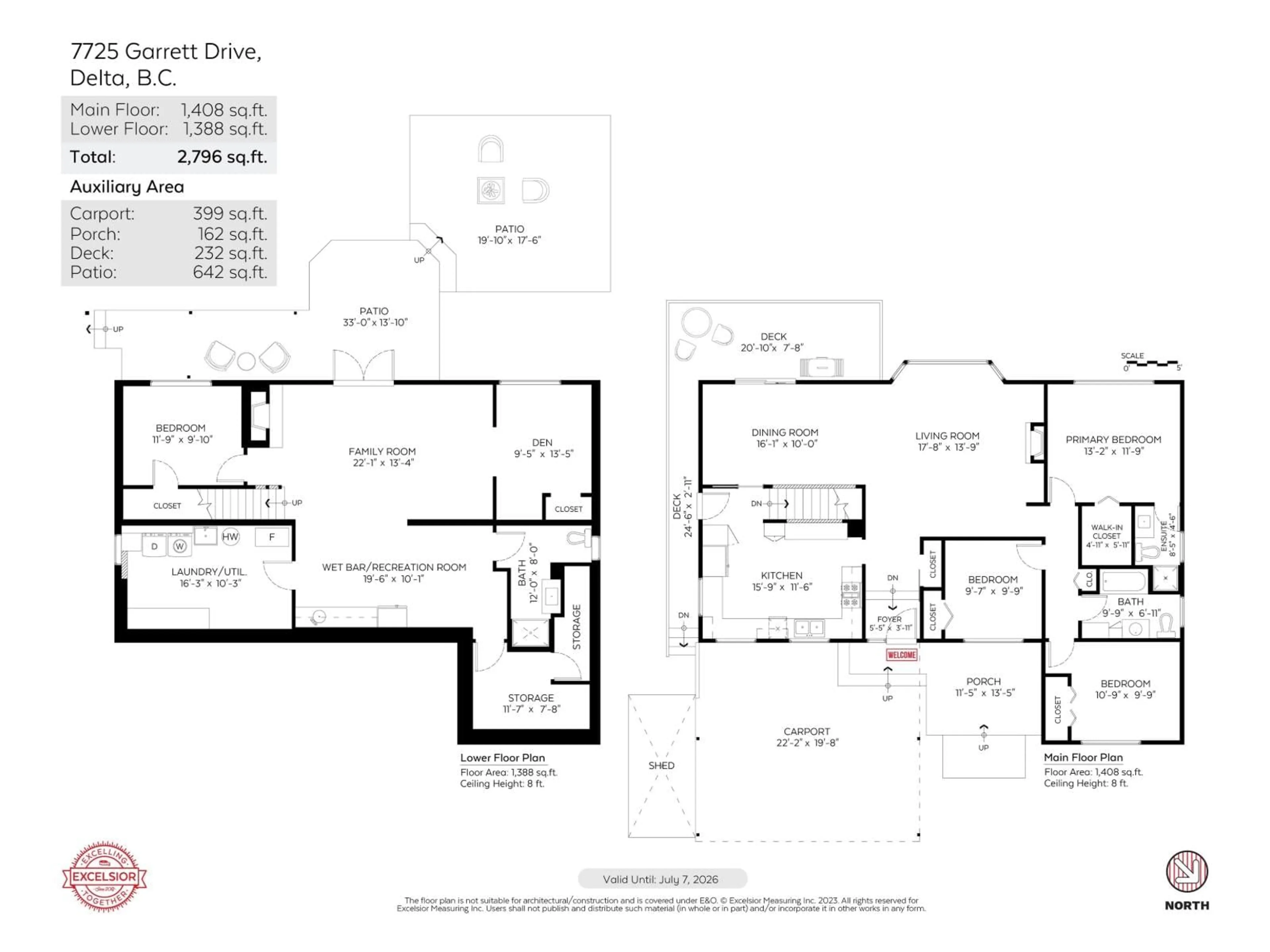 Floor plan for 7725 GARRETT DRIVE, Delta British Columbia V4C4E7
