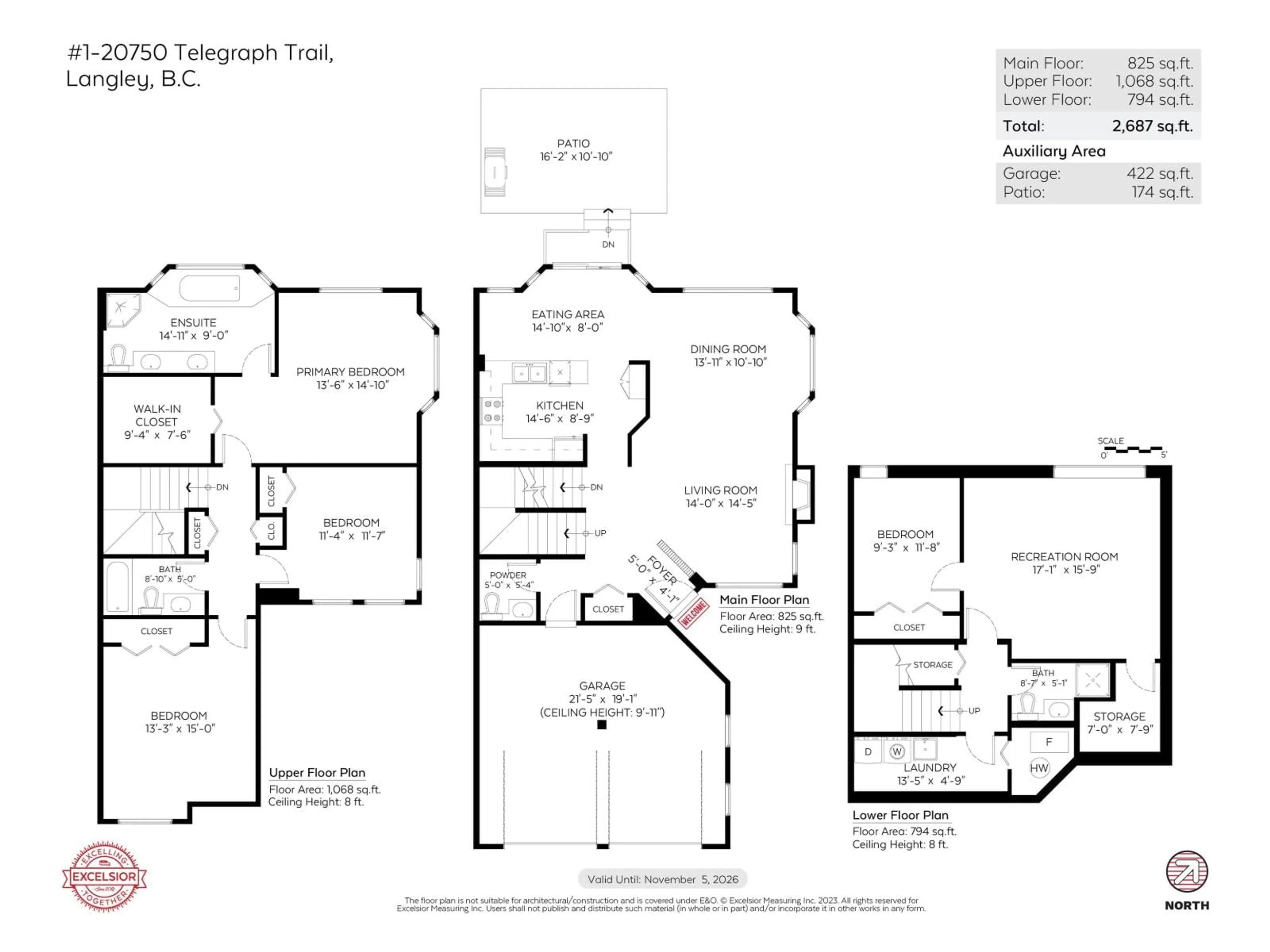Floor plan for 1 - 20750 TELEGRAPH TRAIL, Langley British Columbia V1M2W1