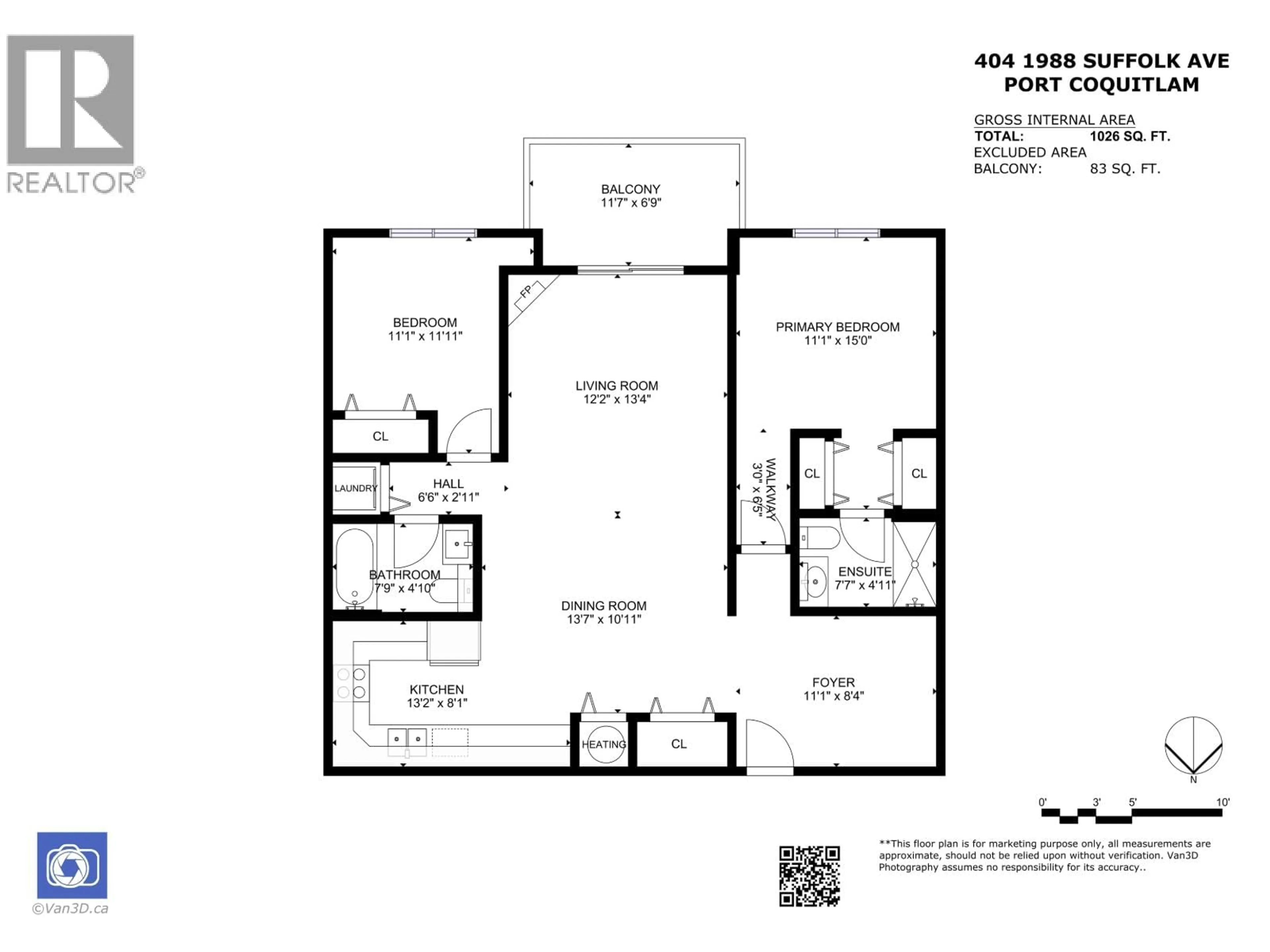 Floor plan for 404 - 1988 SUFFOLK AVENUE, Port Coquitlam British Columbia V3B1H2