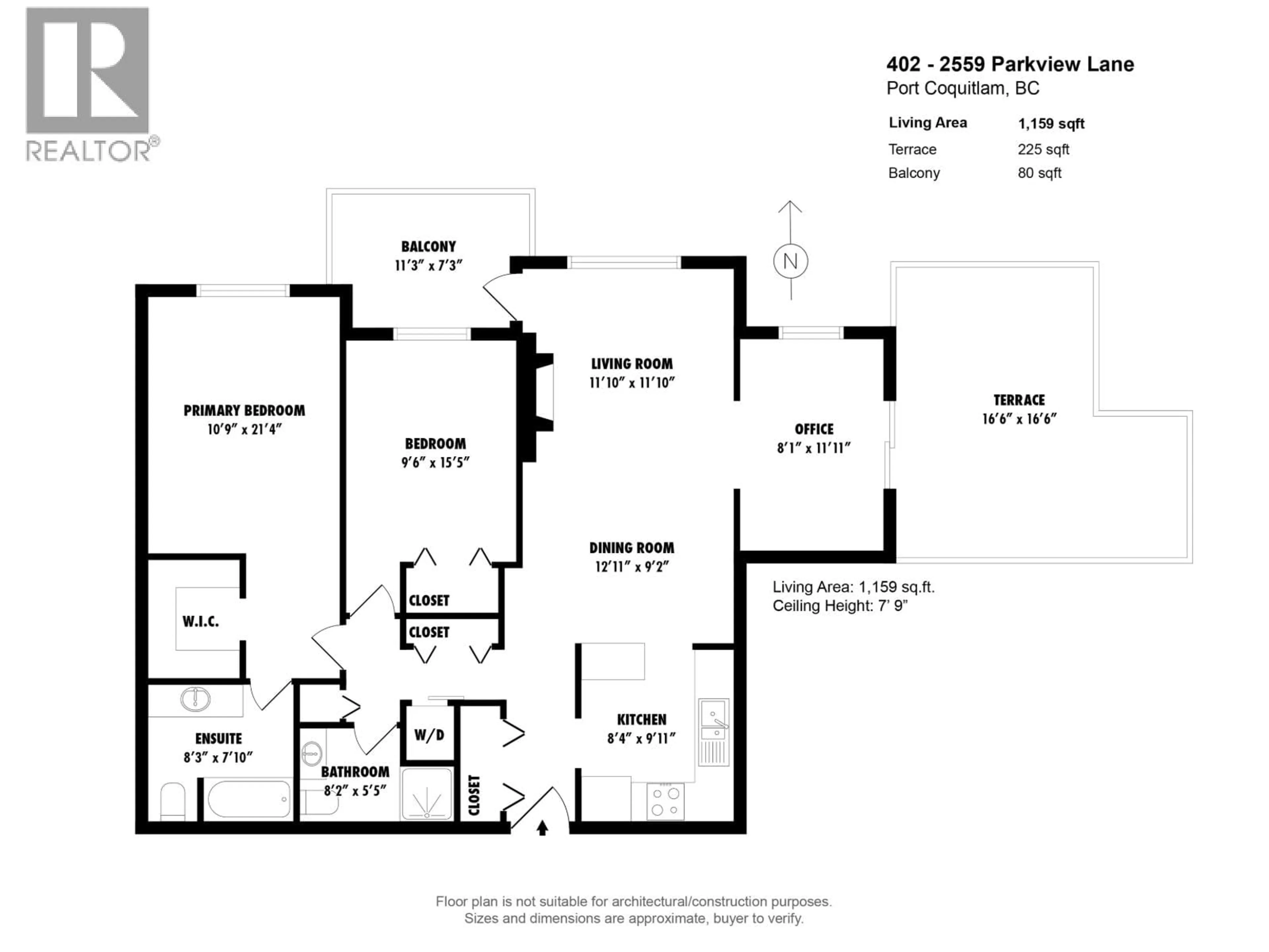 Floor plan for 402 - 2559 PARKVIEW LANE, Port Coquitlam British Columbia V3C6M1