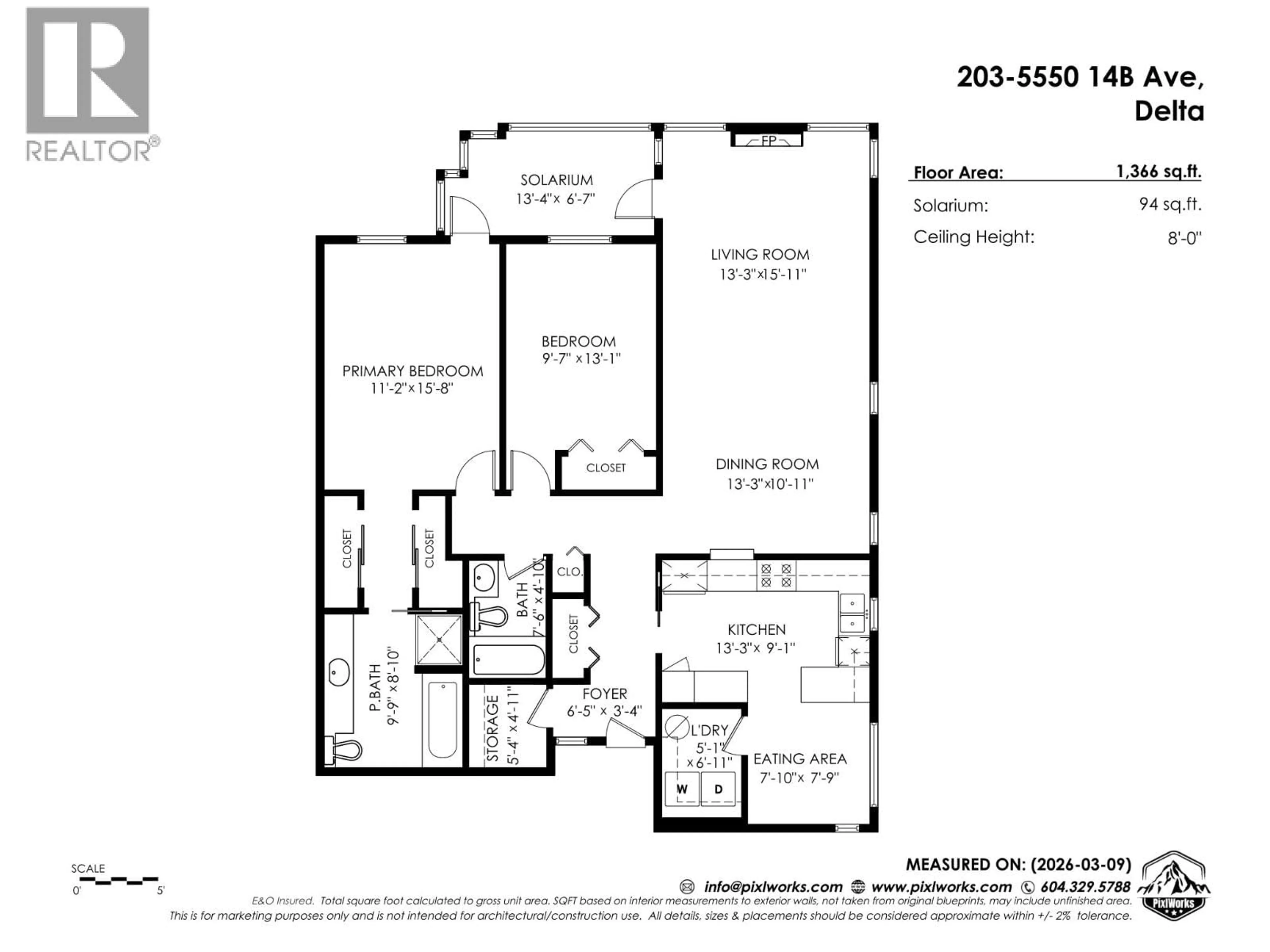 Floor plan for 203 - 5550 14B AVENUE, Delta British Columbia V4M2G6