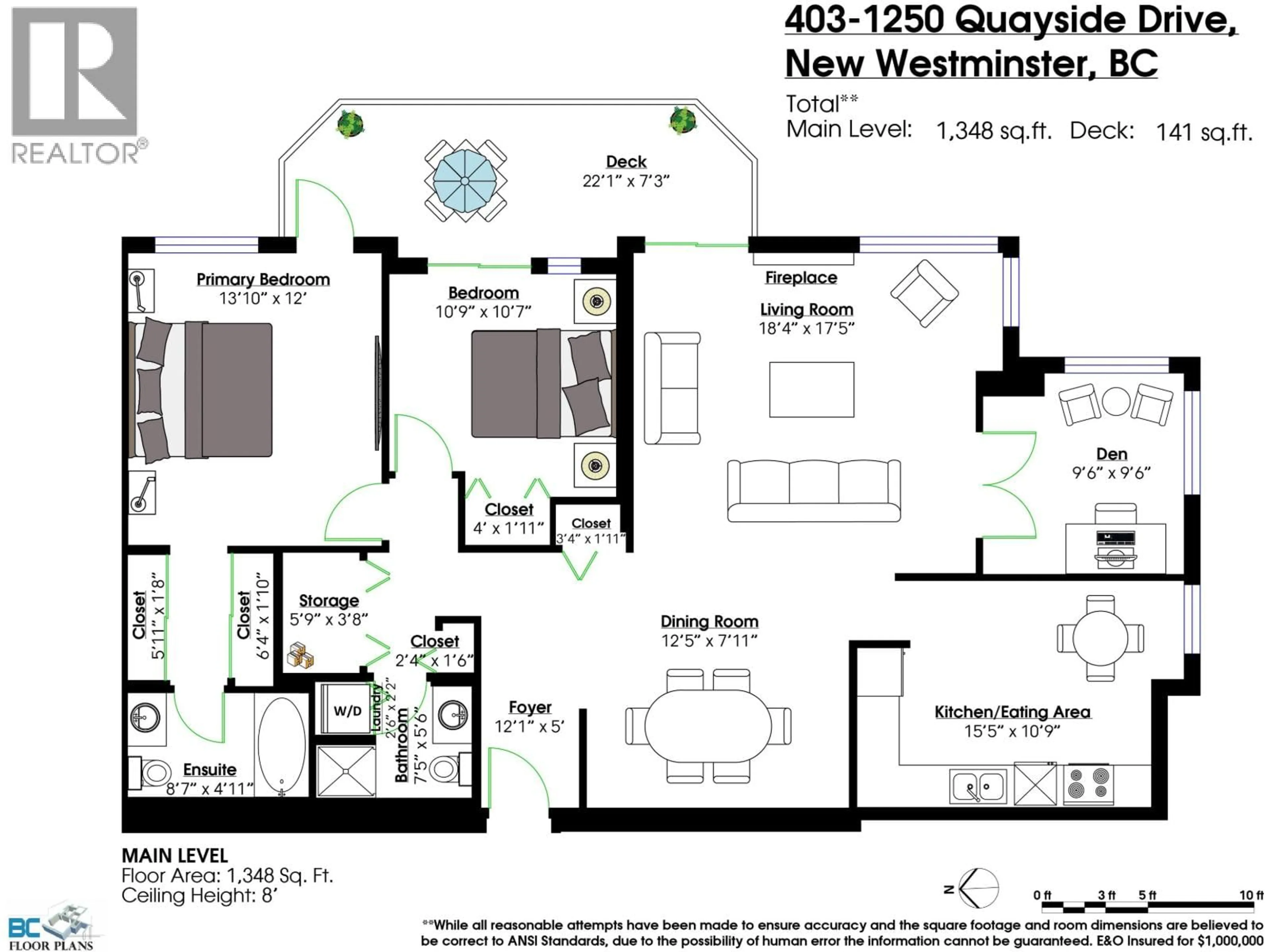 Floor plan for 403 - 1250 QUAYSIDE DRIVE, New Westminster British Columbia V3M6E2
