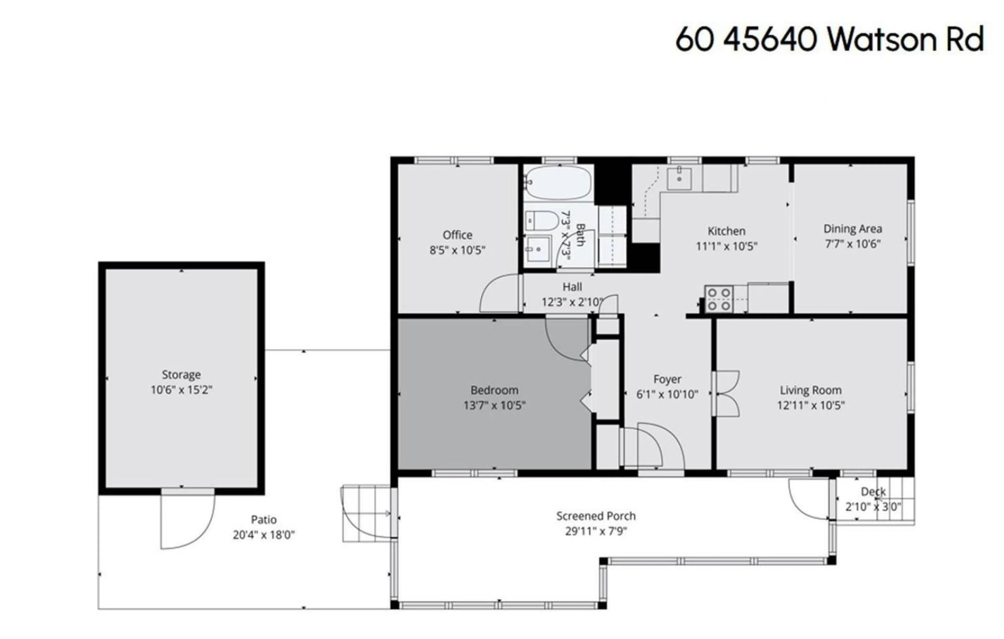 Floor plan for 60 - 45640 WATSON ROAD, Chilliwack British Columbia V3G3E9