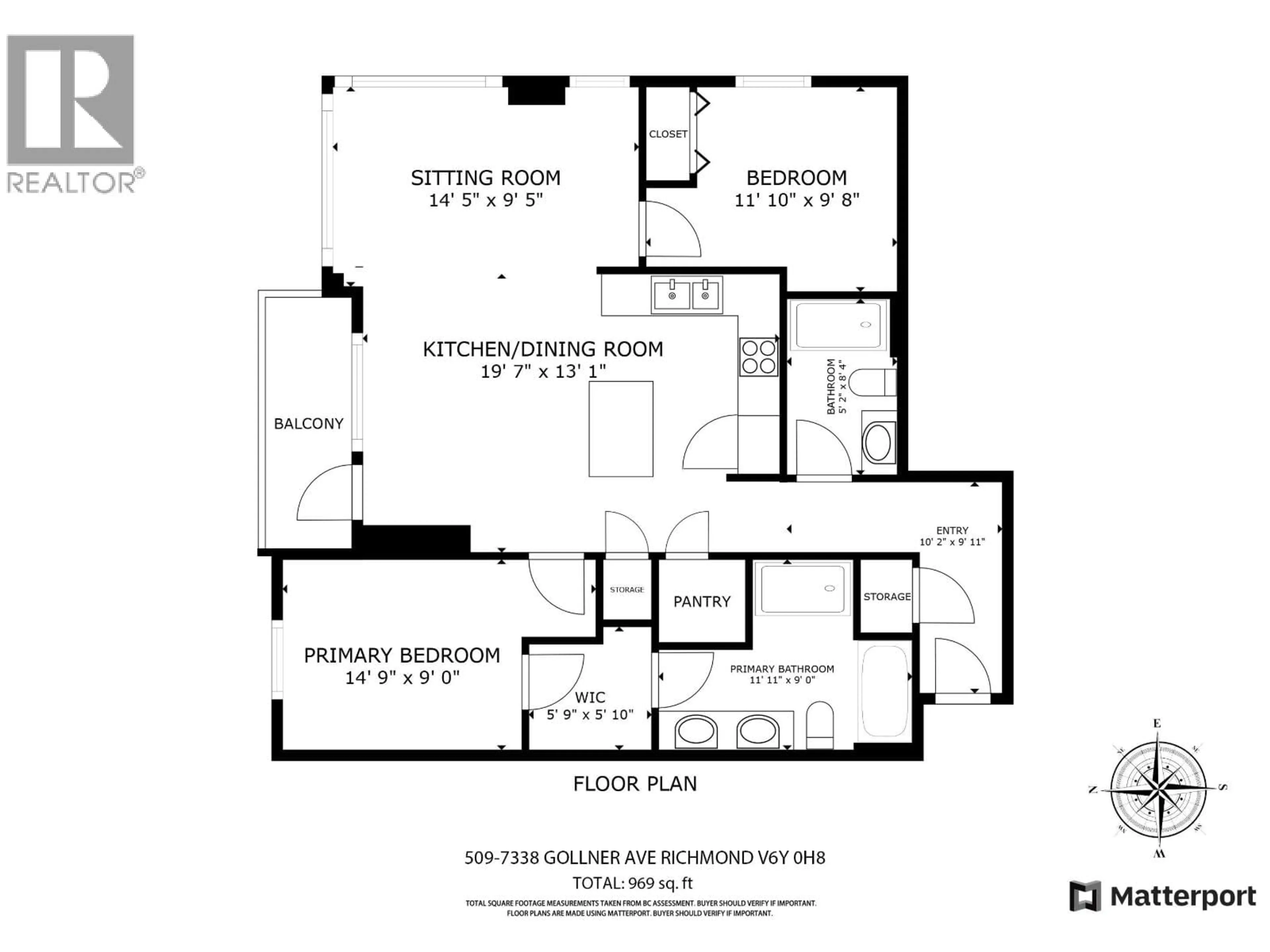 Floor plan for 509 - 7338 GOLLNER AVENUE, Richmond British Columbia V6Y0H8