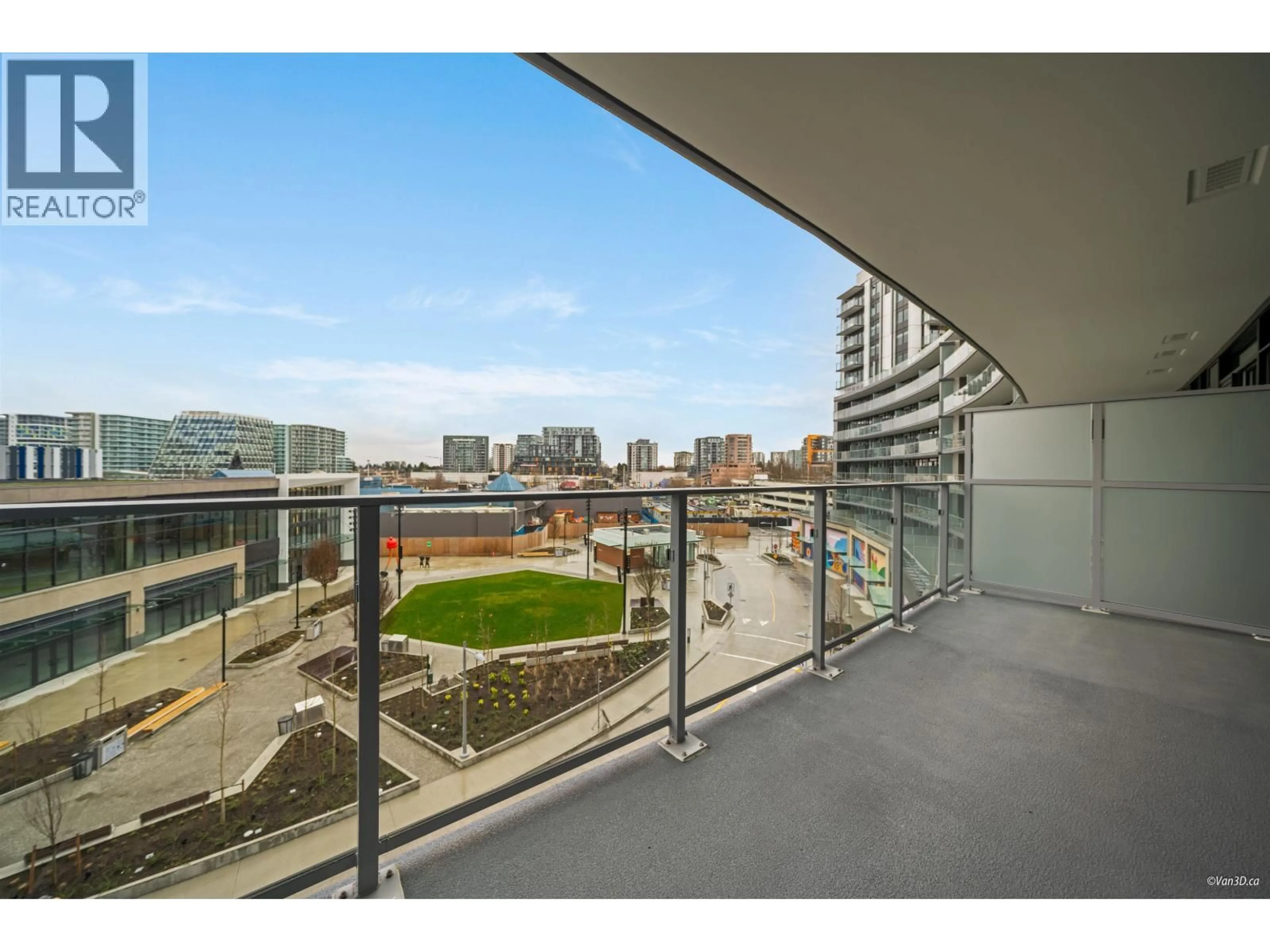 Balcony in the apartment, city buildings view from balcony for 415 - 6788 MINORU BOULEVARD, Richmond British Columbia V6Y0M6