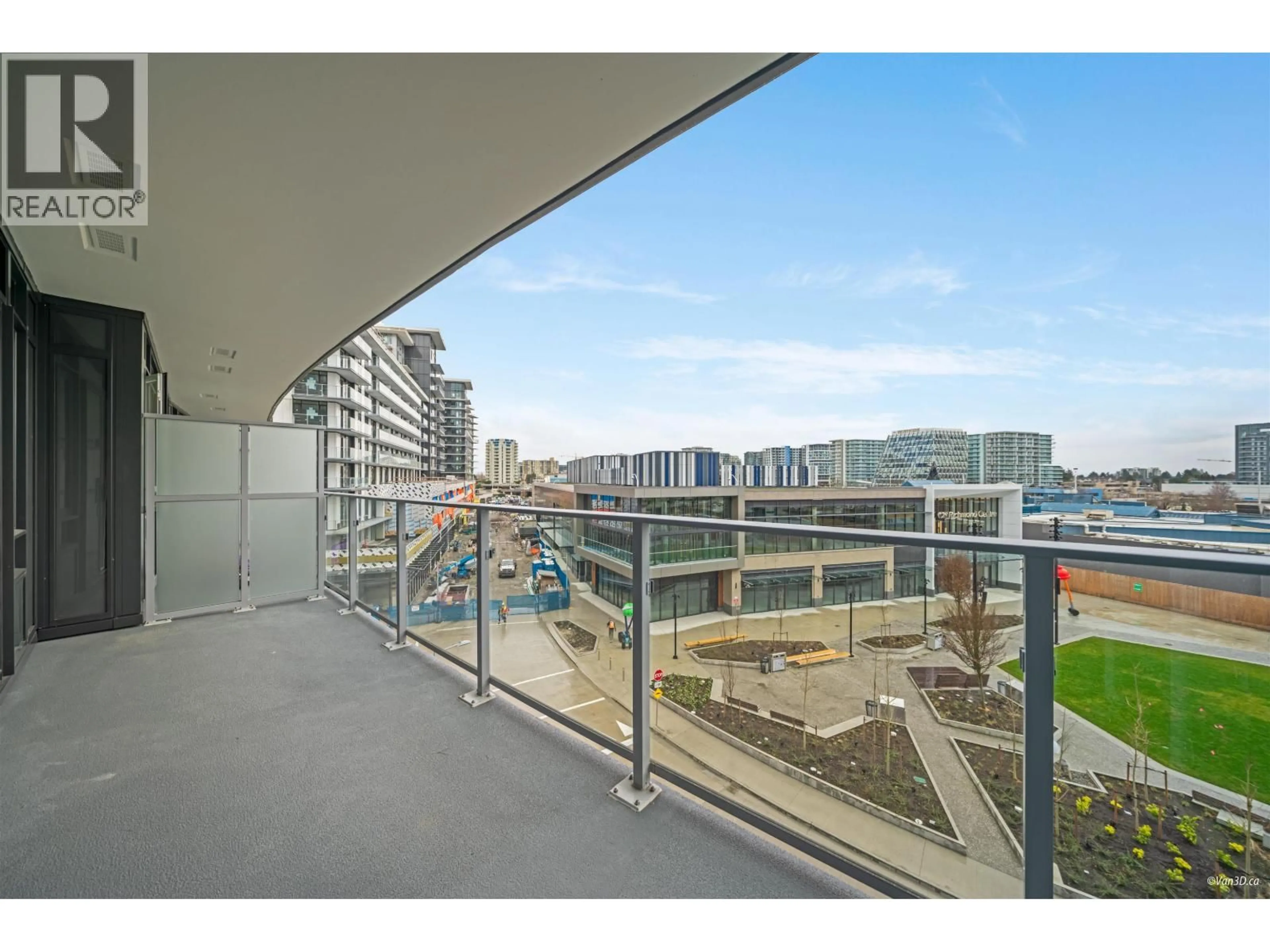 Balcony in the apartment, city buildings view from balcony for 415 - 6788 MINORU BOULEVARD, Richmond British Columbia V6Y0M6