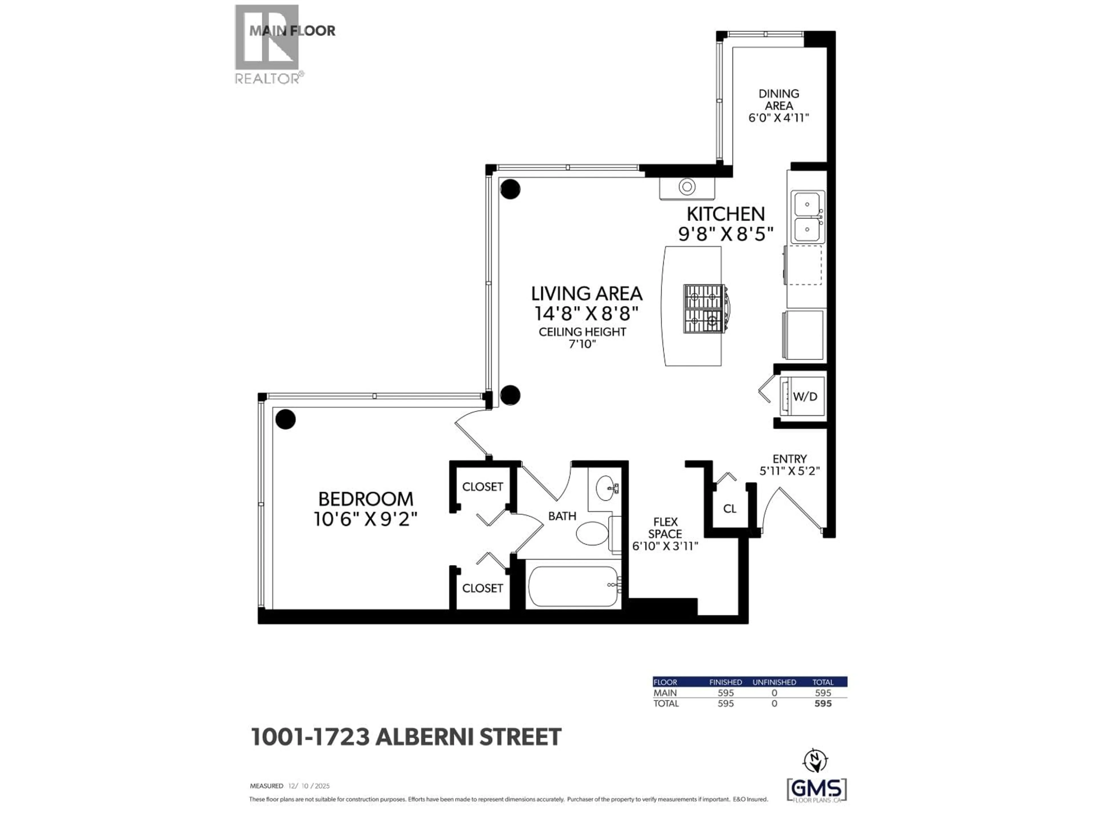 Floor plan for 1001 - 1723 ALBERNI STREET, Vancouver British Columbia V6G3G9
