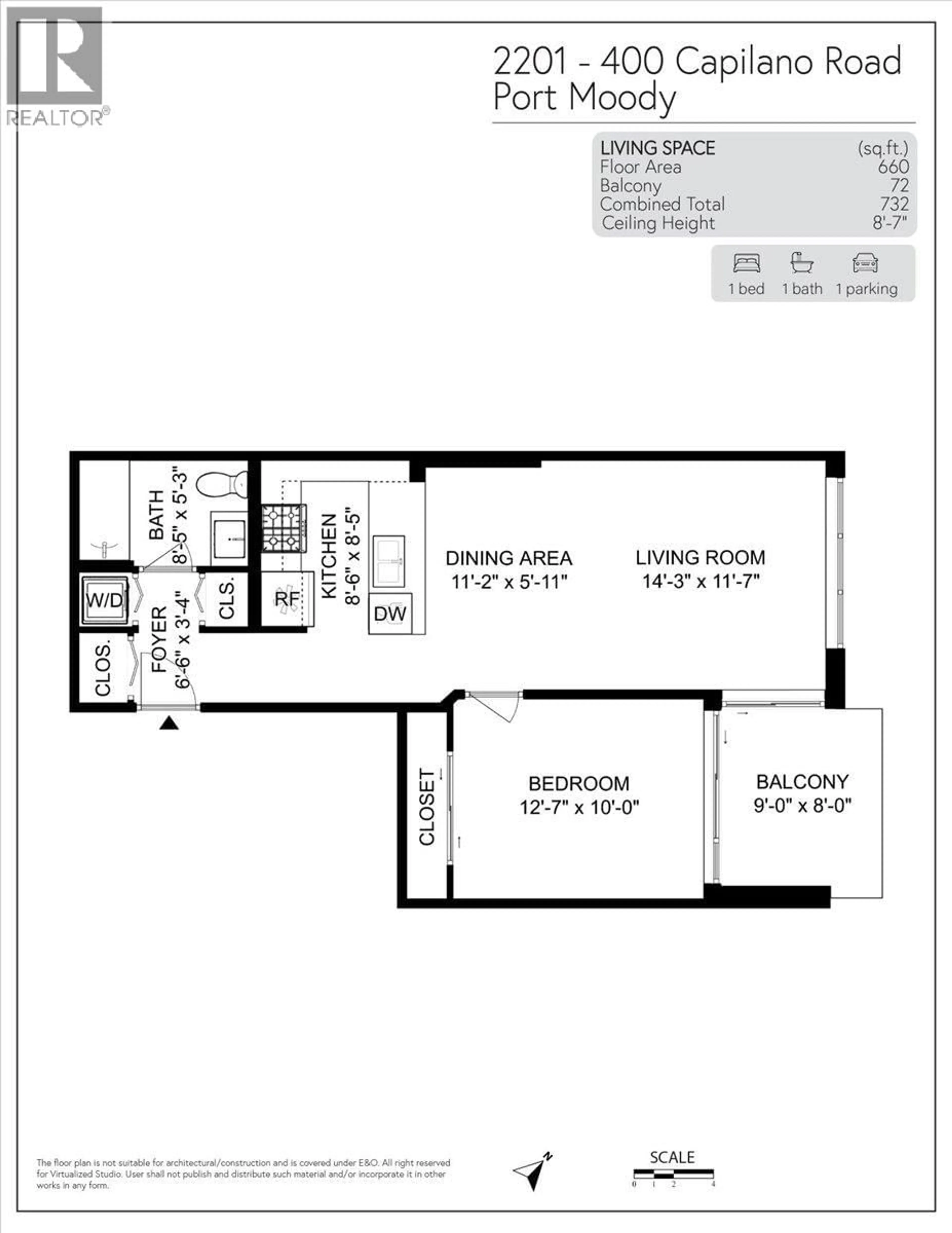 Floor plan for 2201 - 400 CAPILANO ROAD, Port Moody British Columbia V3H0E1