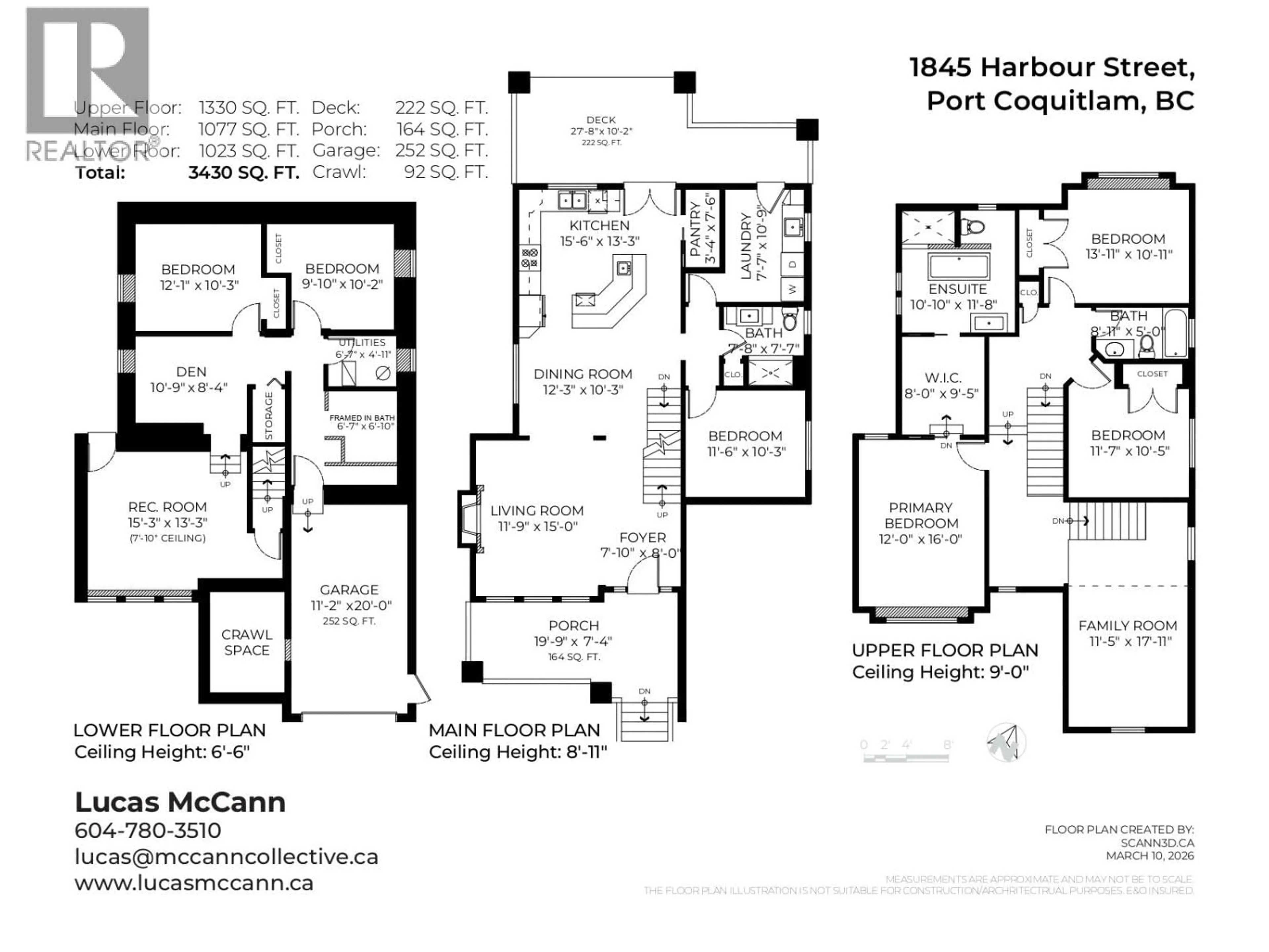 Floor plan for 1845 HARBOUR STREET, Port Coquitlam British Columbia V3C1A4