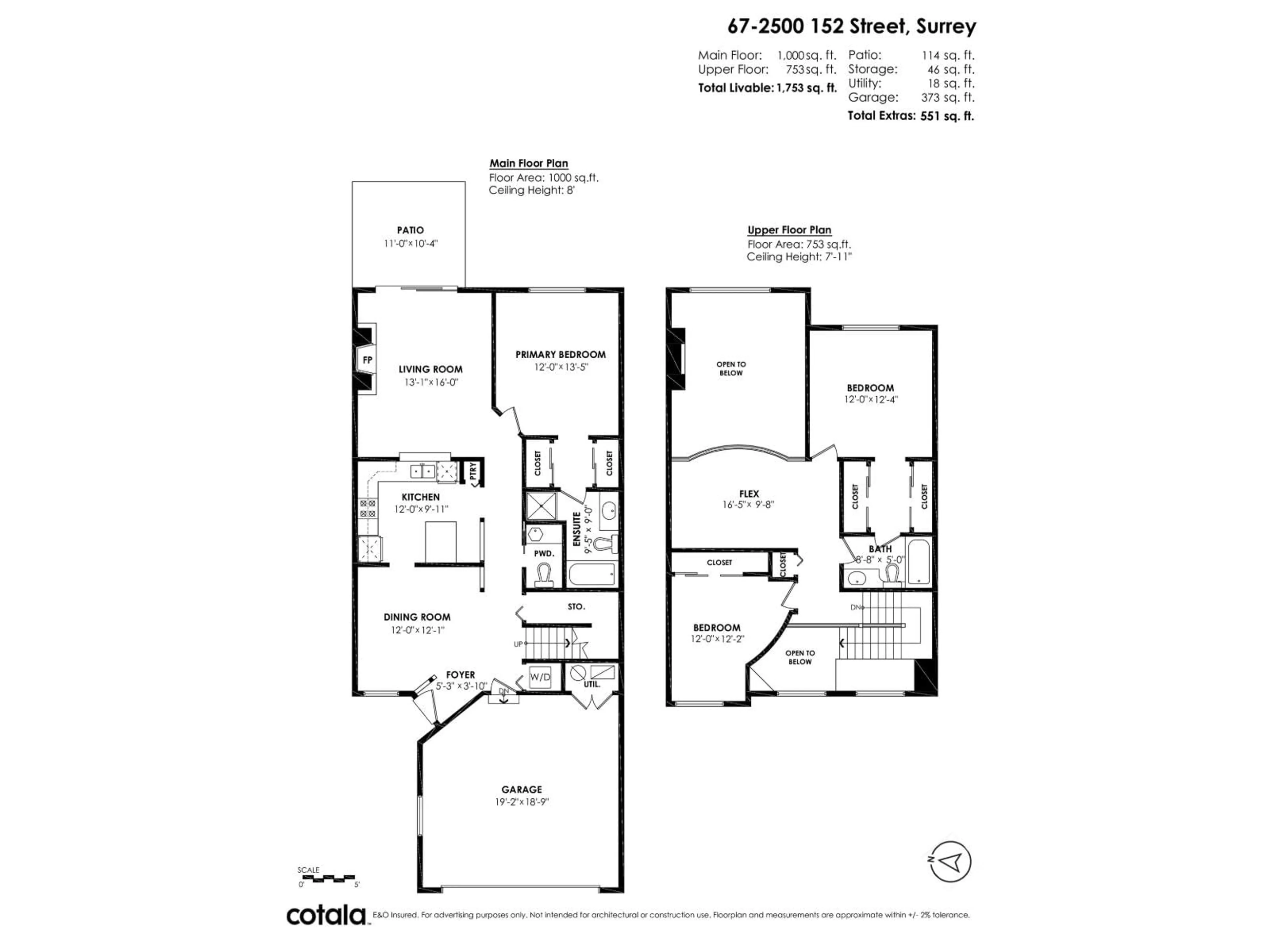 Floor plan for 67 - 2500 152 STREET, Surrey British Columbia V4P1M8