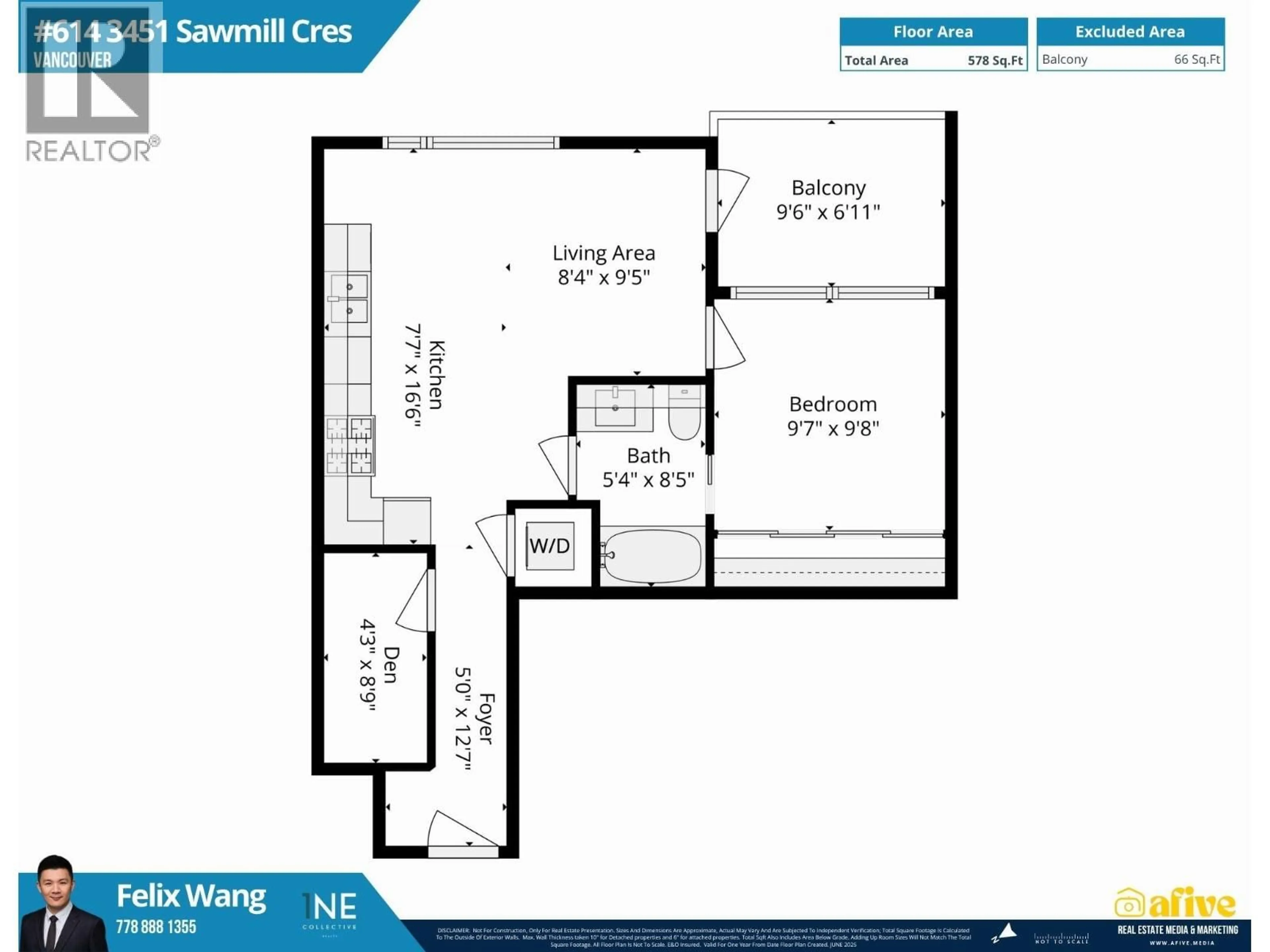 Floor plan for 614 - 3451 SAWMILL CRESCENT, Vancouver British Columbia V5S0H1