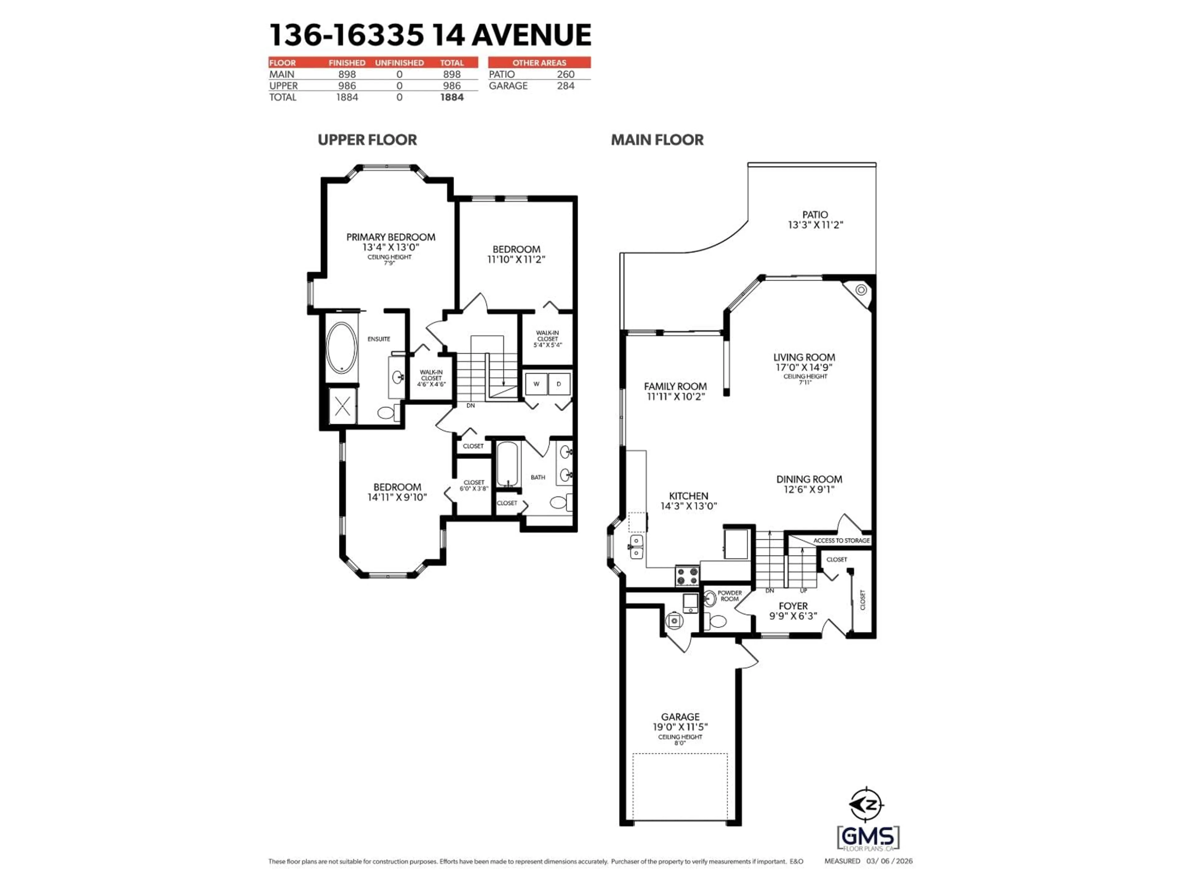 Floor plan for 136 - 16335 14 AVENUE, Surrey British Columbia V4A1H2