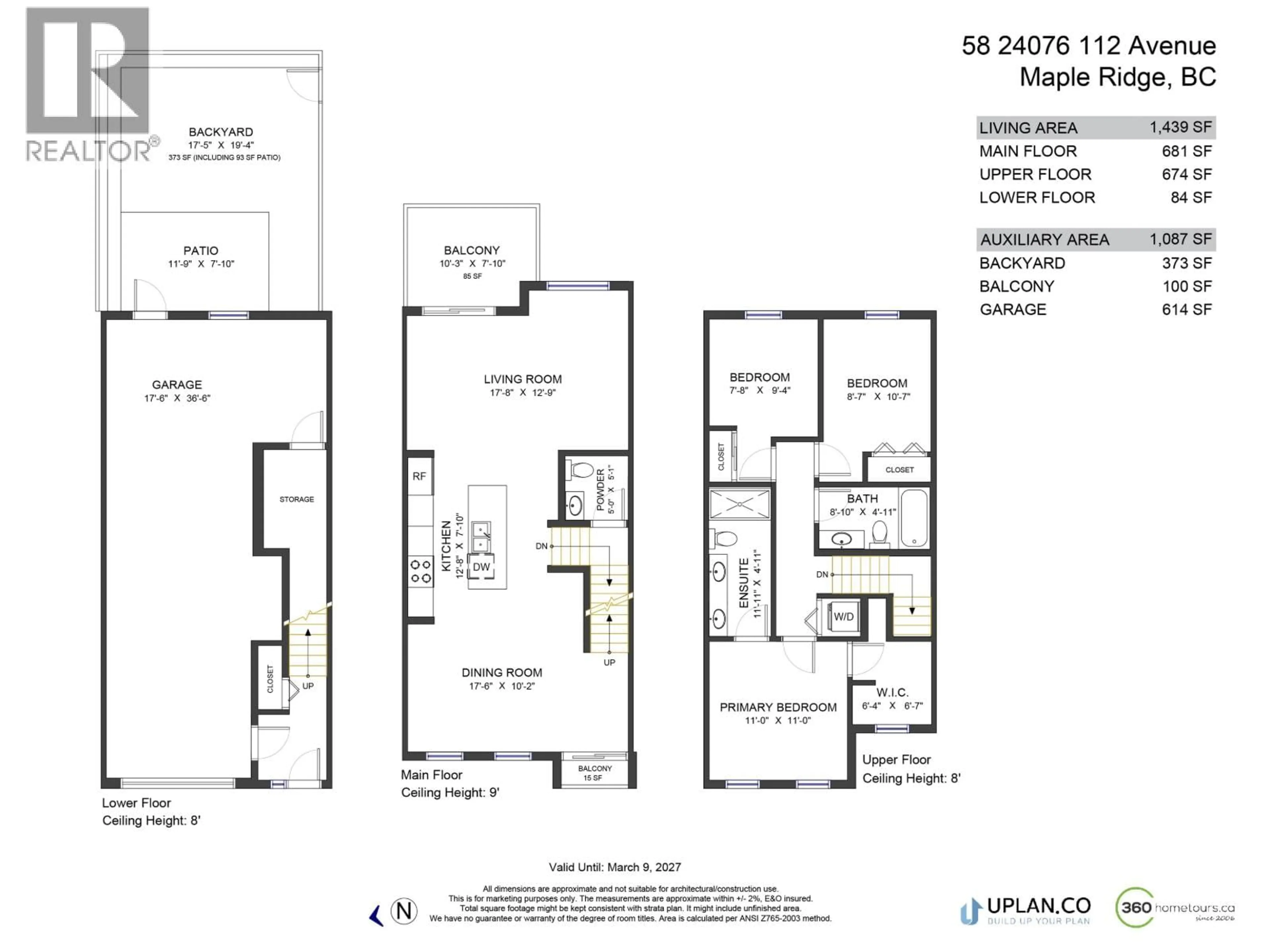 Floor plan for 58 - 24076 112 AVENUE, Maple Ridge British Columbia V2W0K2
