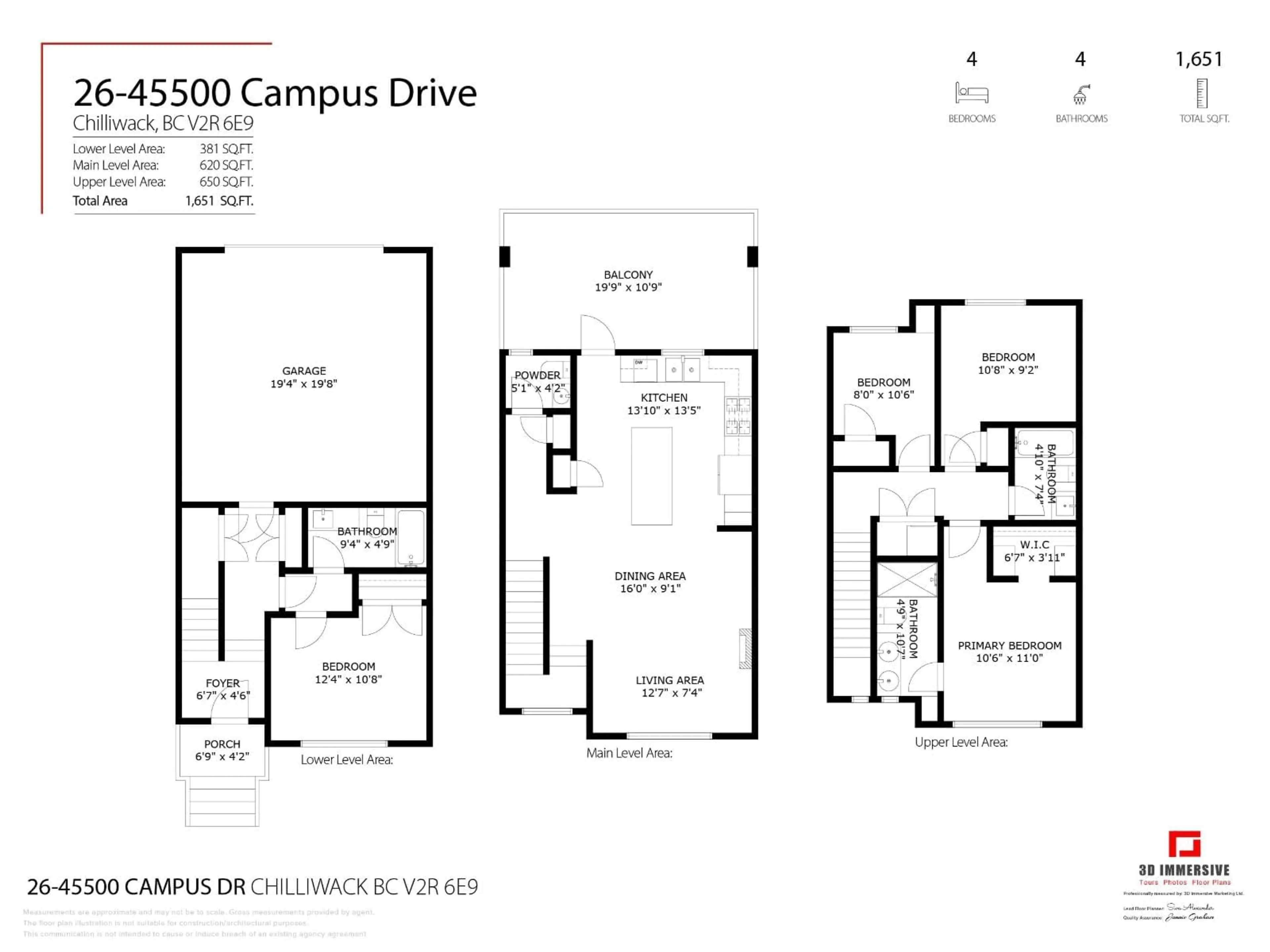 Floor plan for 26 - 45500 CAMPUS DRIVE, Chilliwack British Columbia V2R6E9