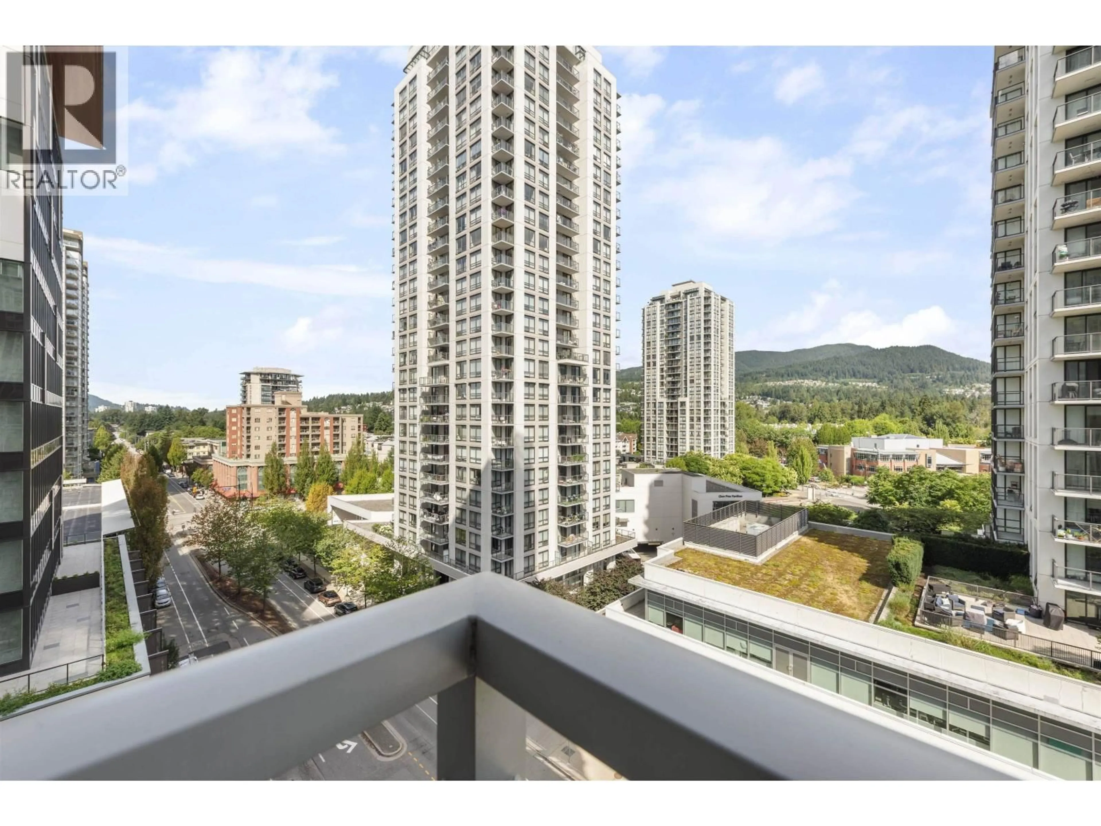 Balcony in the apartment, city buildings view from balcony for 1002 - 3008 GLEN DRIVE, Coquitlam British Columbia V3B0J5