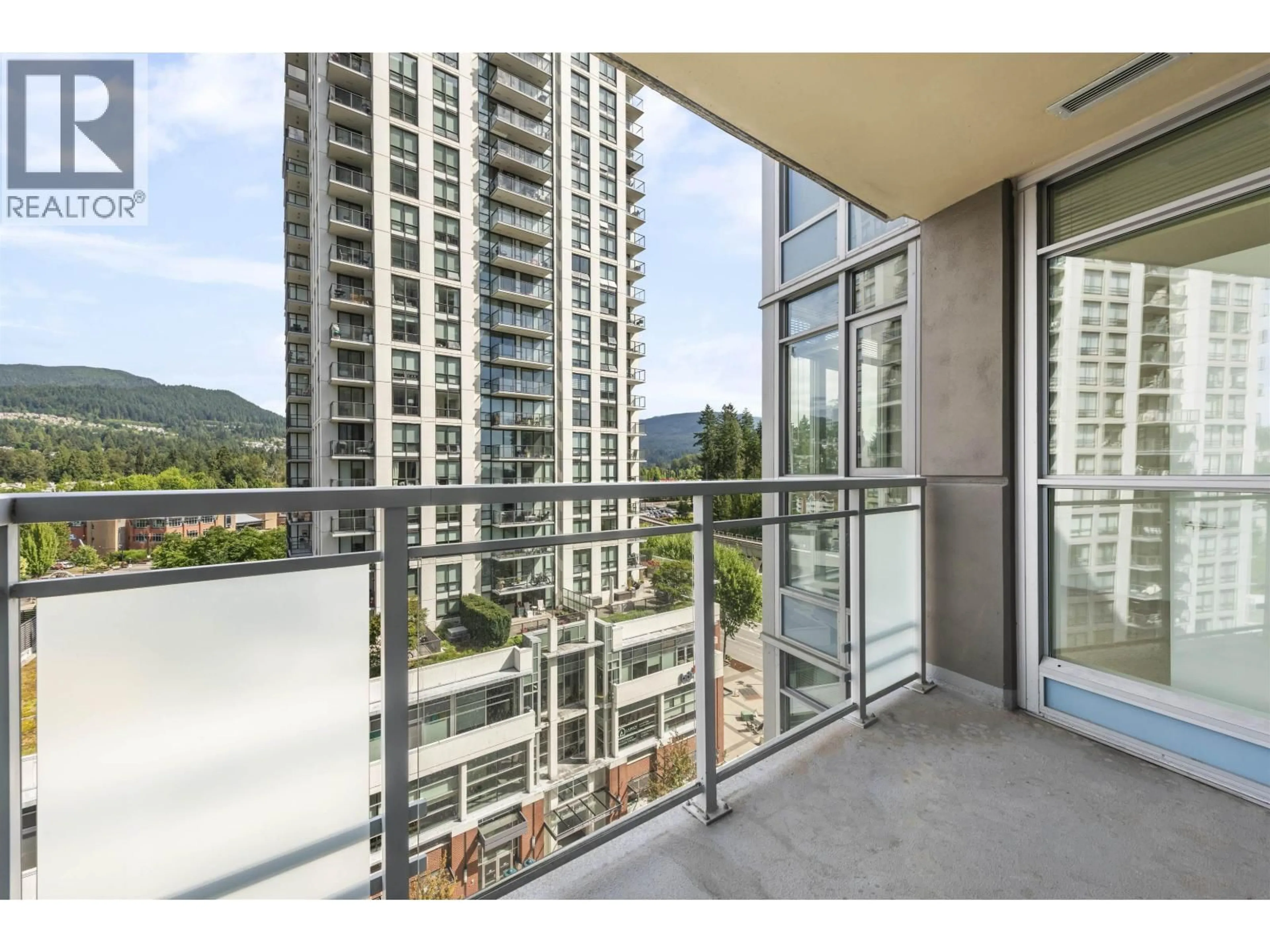 Balcony in the apartment, city buildings view from balcony for 1002 - 3008 GLEN DRIVE, Coquitlam British Columbia V3B0J5
