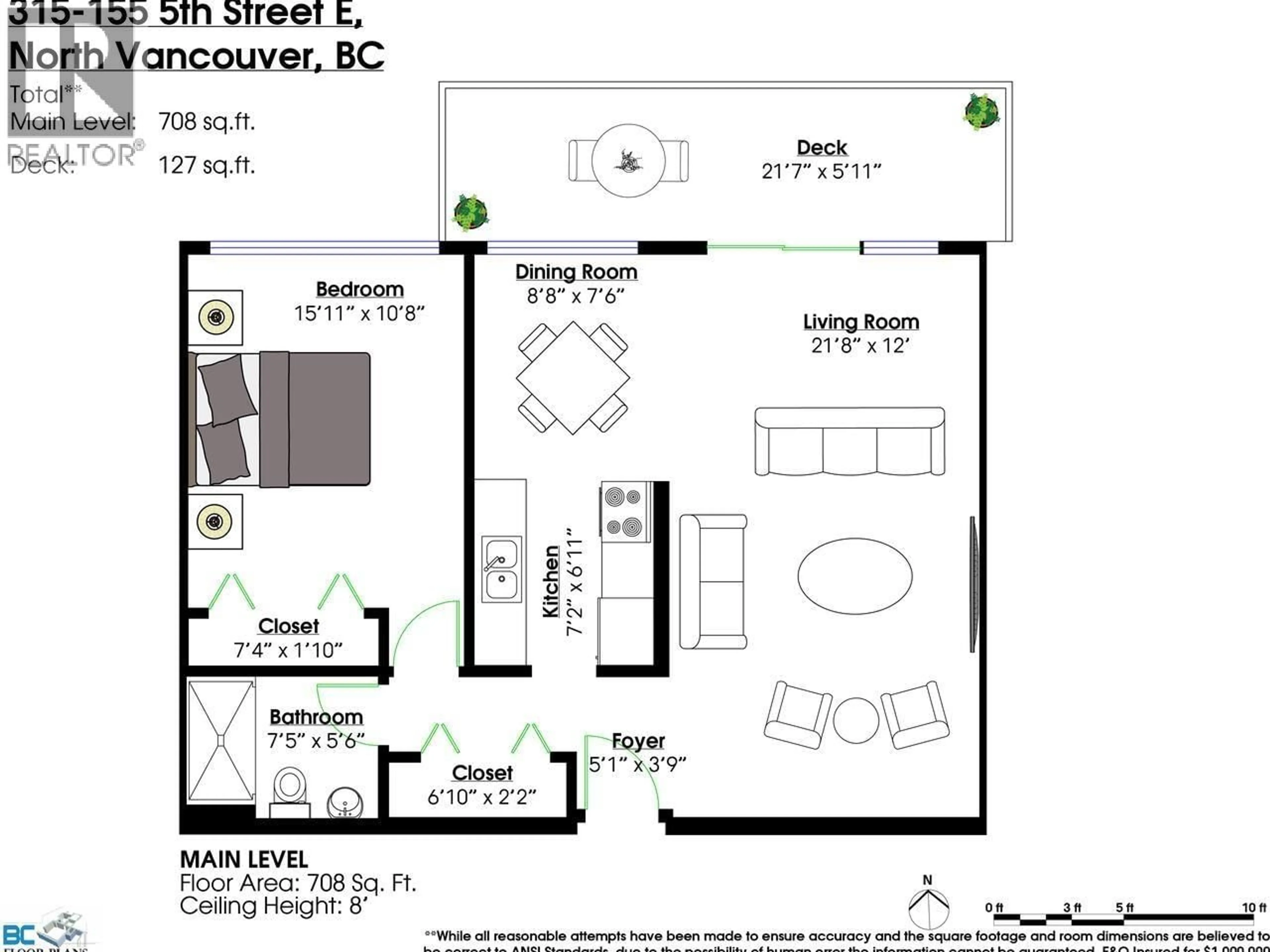 Floor plan for 315 - 155 5TH STREET, North Vancouver British Columbia V7L1L3