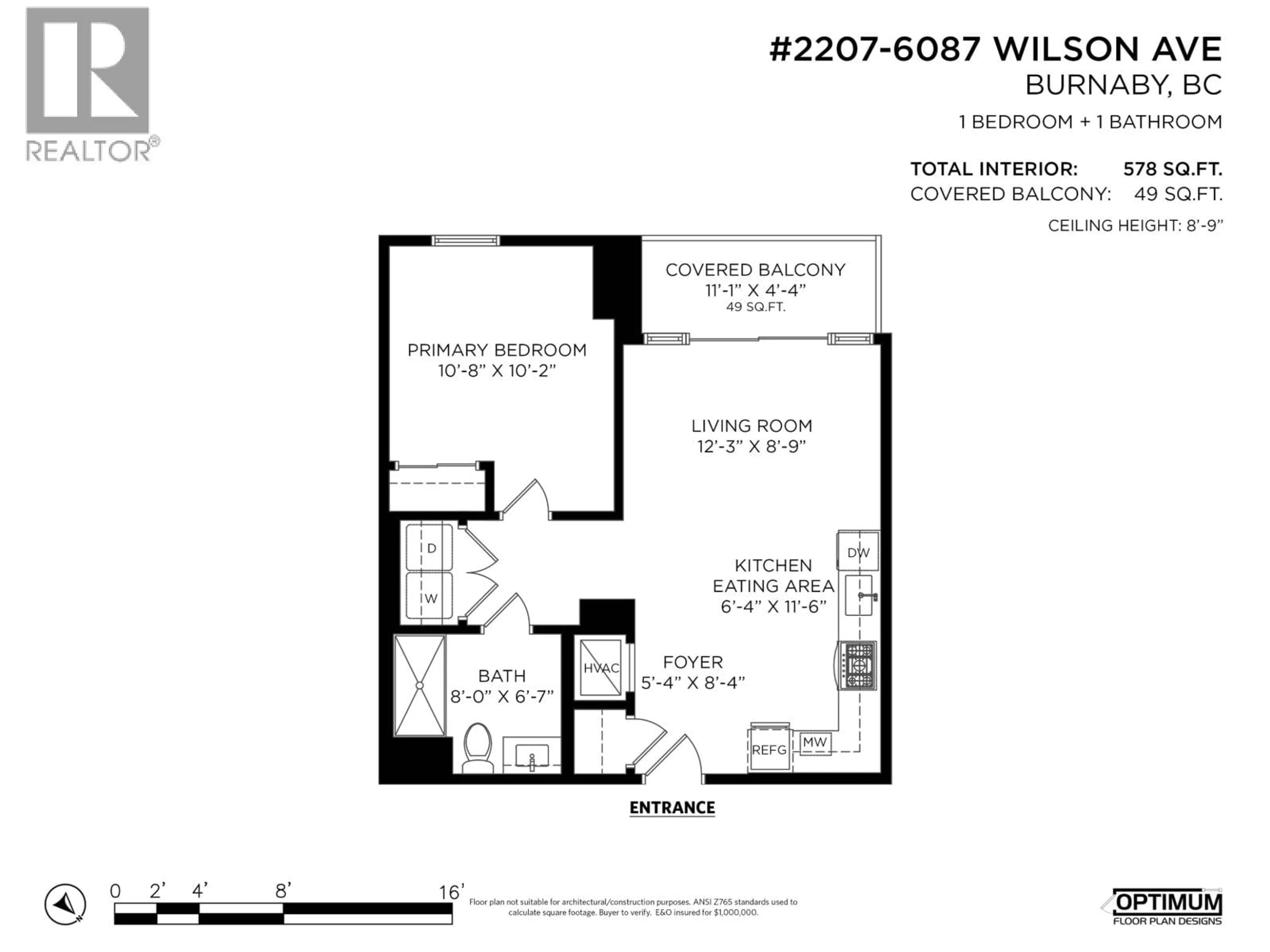 Floor plan for 2207 - 6087 WILSON AVENUE, Burnaby British Columbia V5H0M1