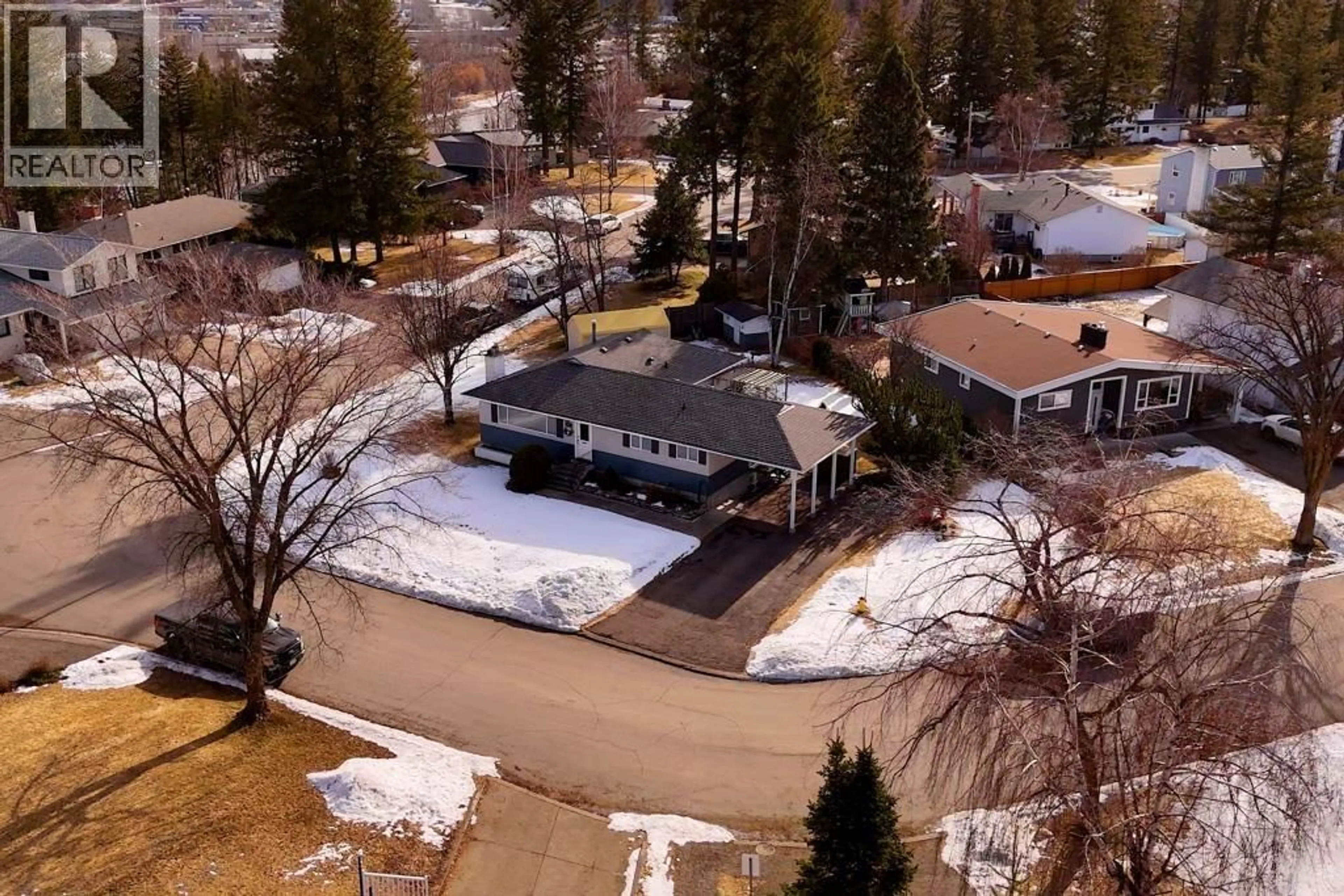 A pic from outside/outdoor area/front of a property/back of a property/a pic from drone, street for 592 RADCLIFFE DRIVE, Prince George British Columbia V2M3N6