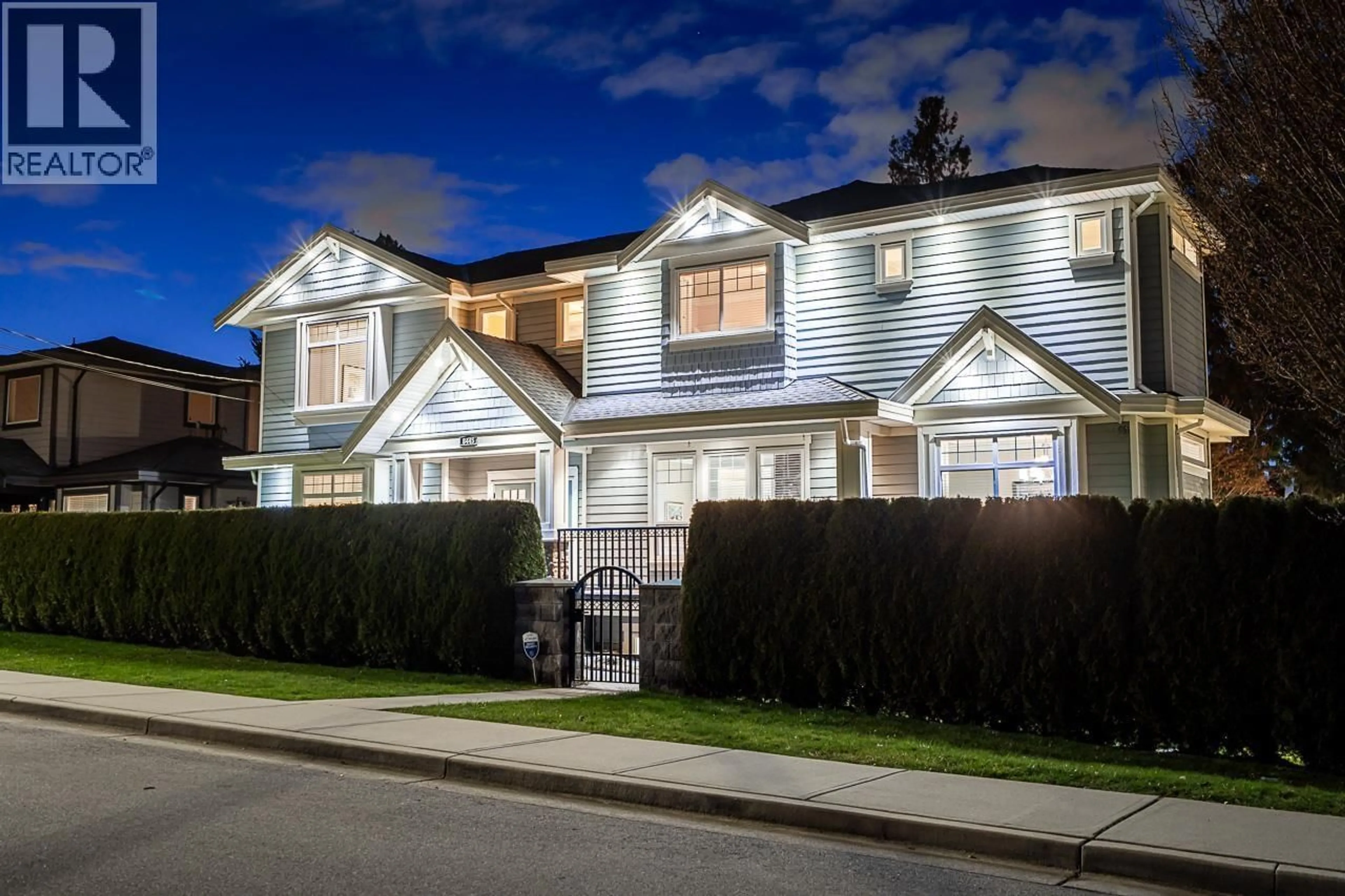 Home with vinyl exterior material, street for 8445 15TH AVENUE, Burnaby British Columbia V3N1Y1