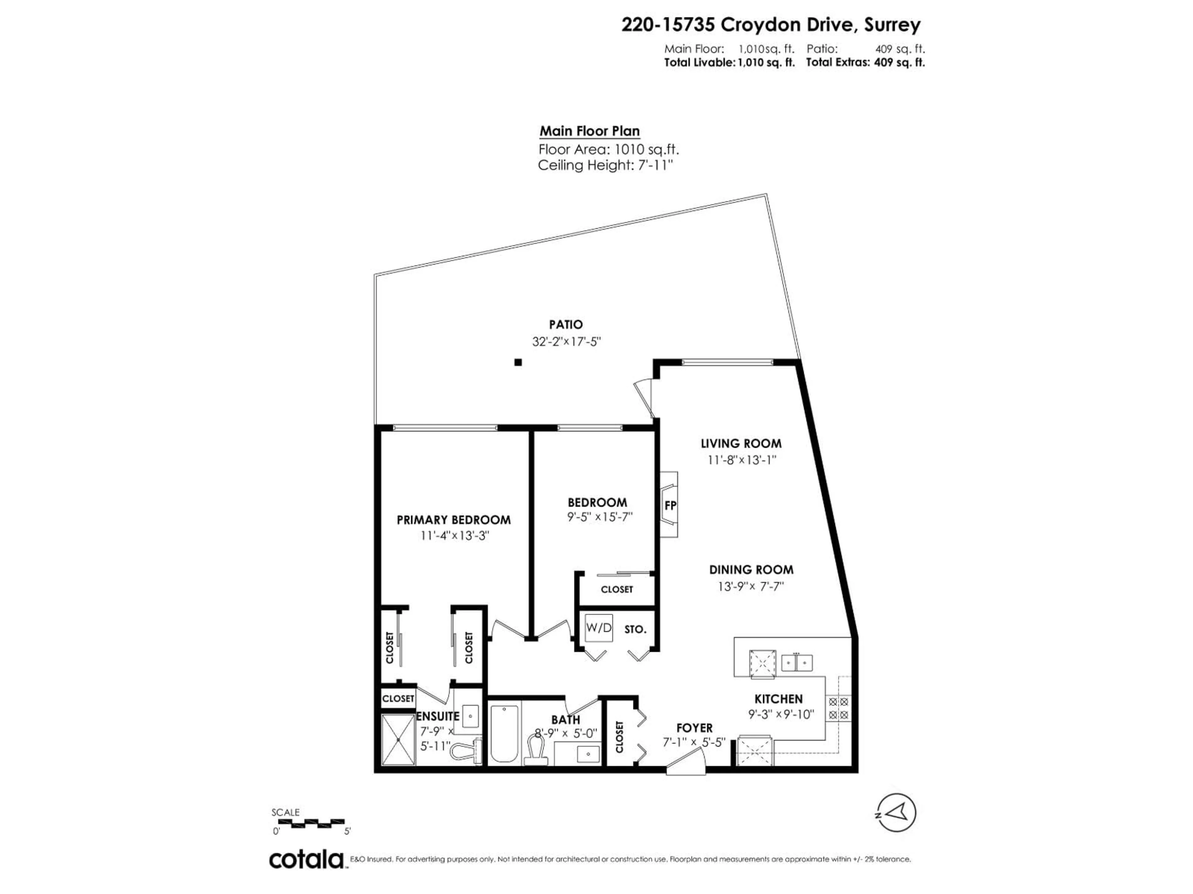 Floor plan for 220 - 15735 CROYDON DRIVE, Surrey British Columbia V3Z2L5
