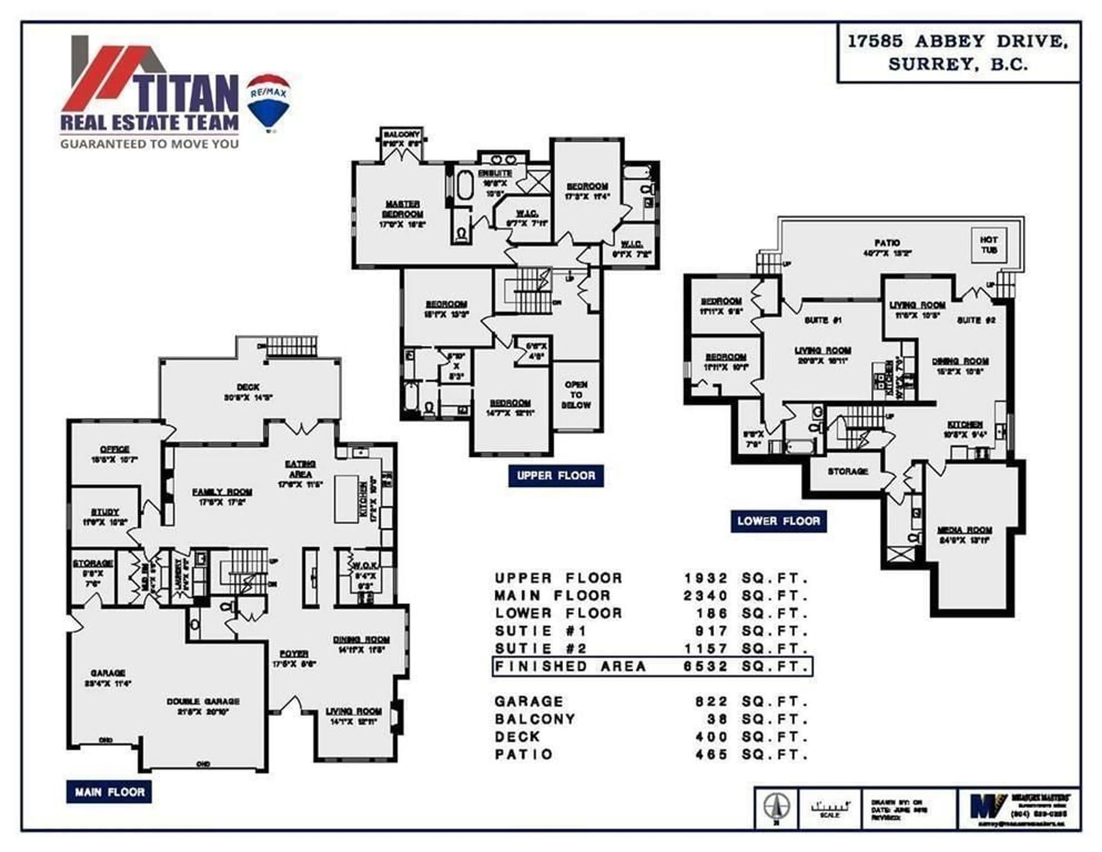 Floor plan for 17585 ABBEY DRIVE, Surrey British Columbia V4N4H2