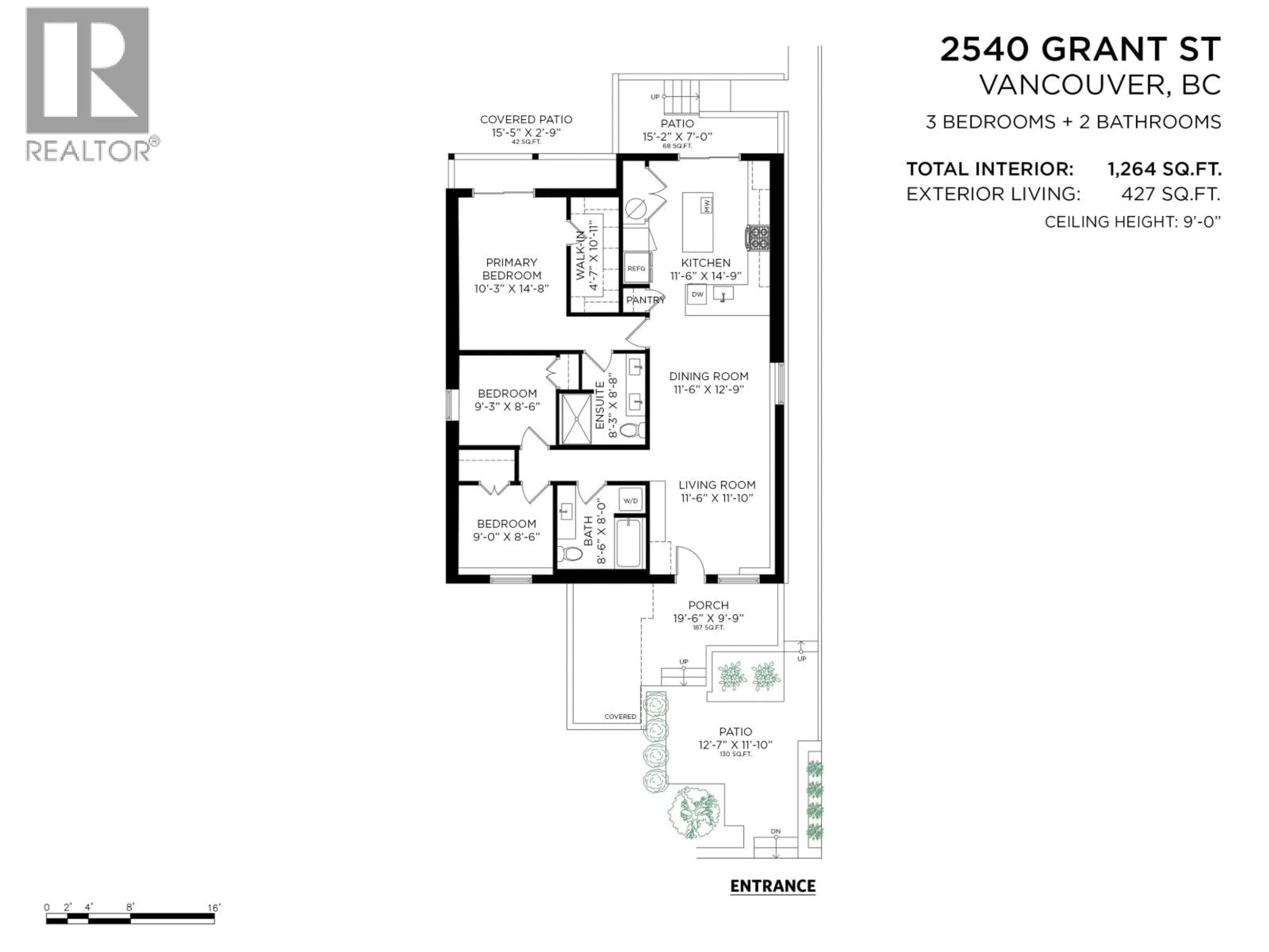 Floor plan for 2540 GRANT STREET, Vancouver British Columbia V5K3G7