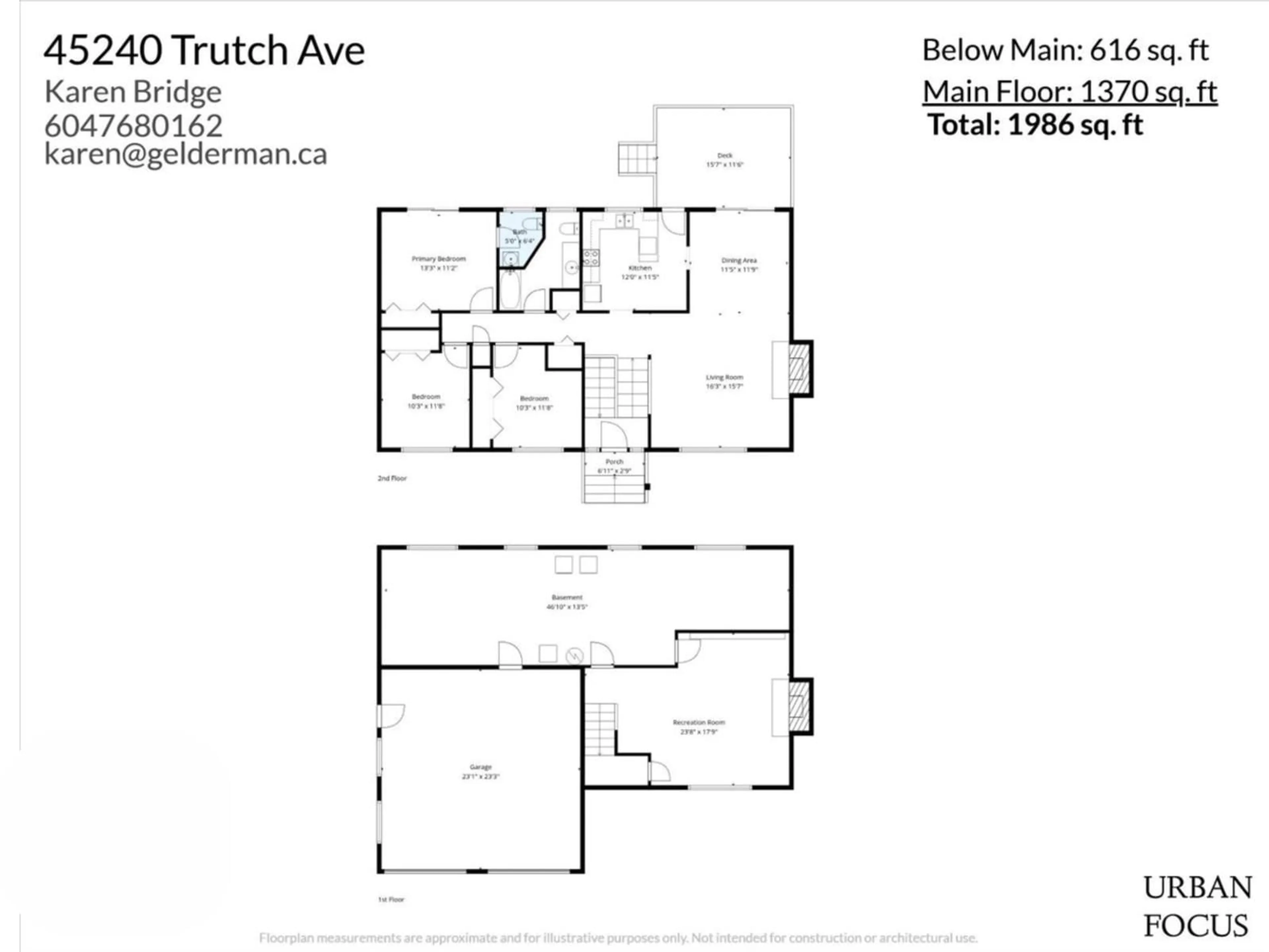 Floor plan for 45240 TRUTCH AVENUE, Chilliwack British Columbia V2P6V6
