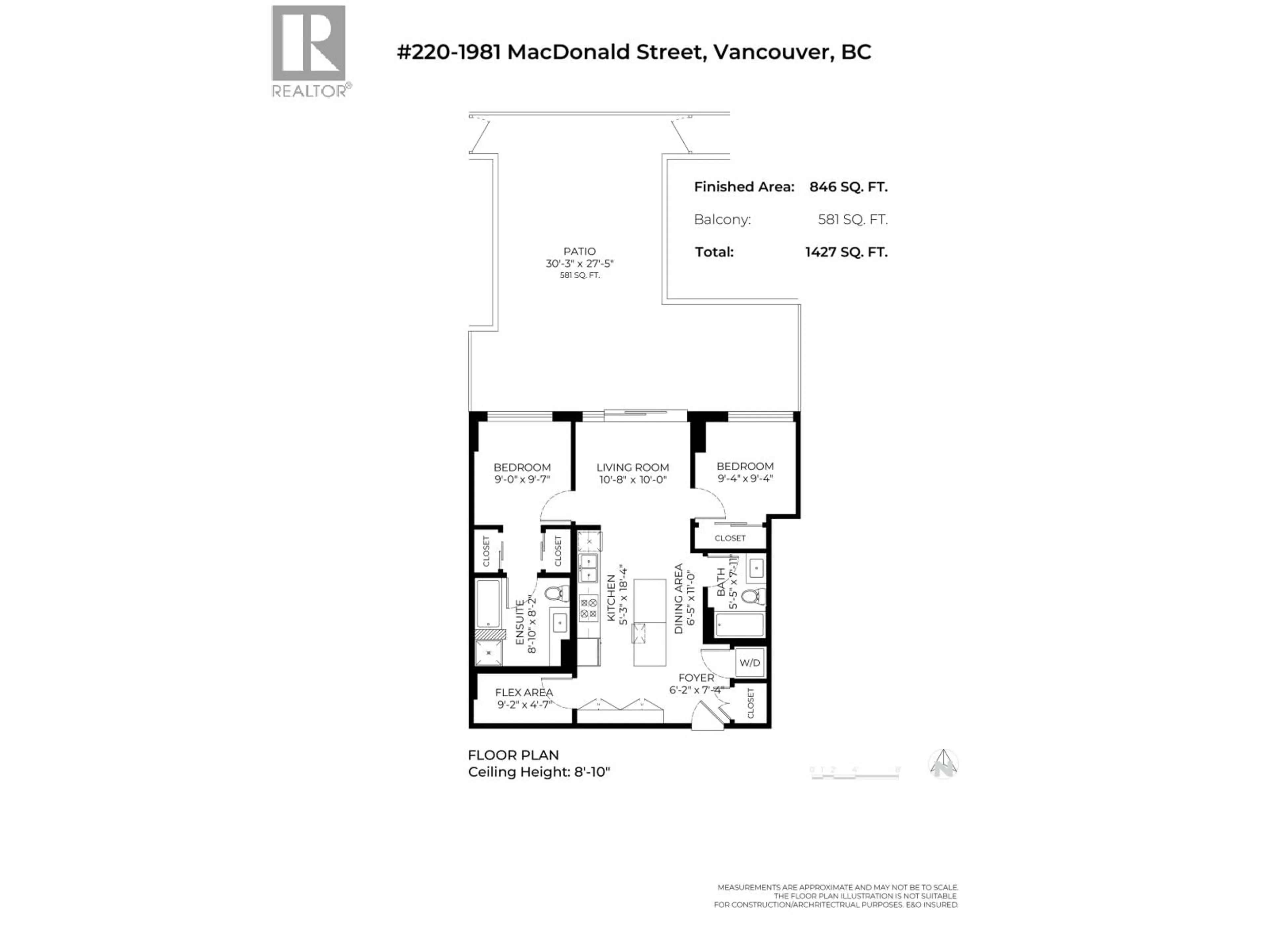 Floor plan for 220 - 1981 MACDONALD STREET, Vancouver British Columbia V6K0H9