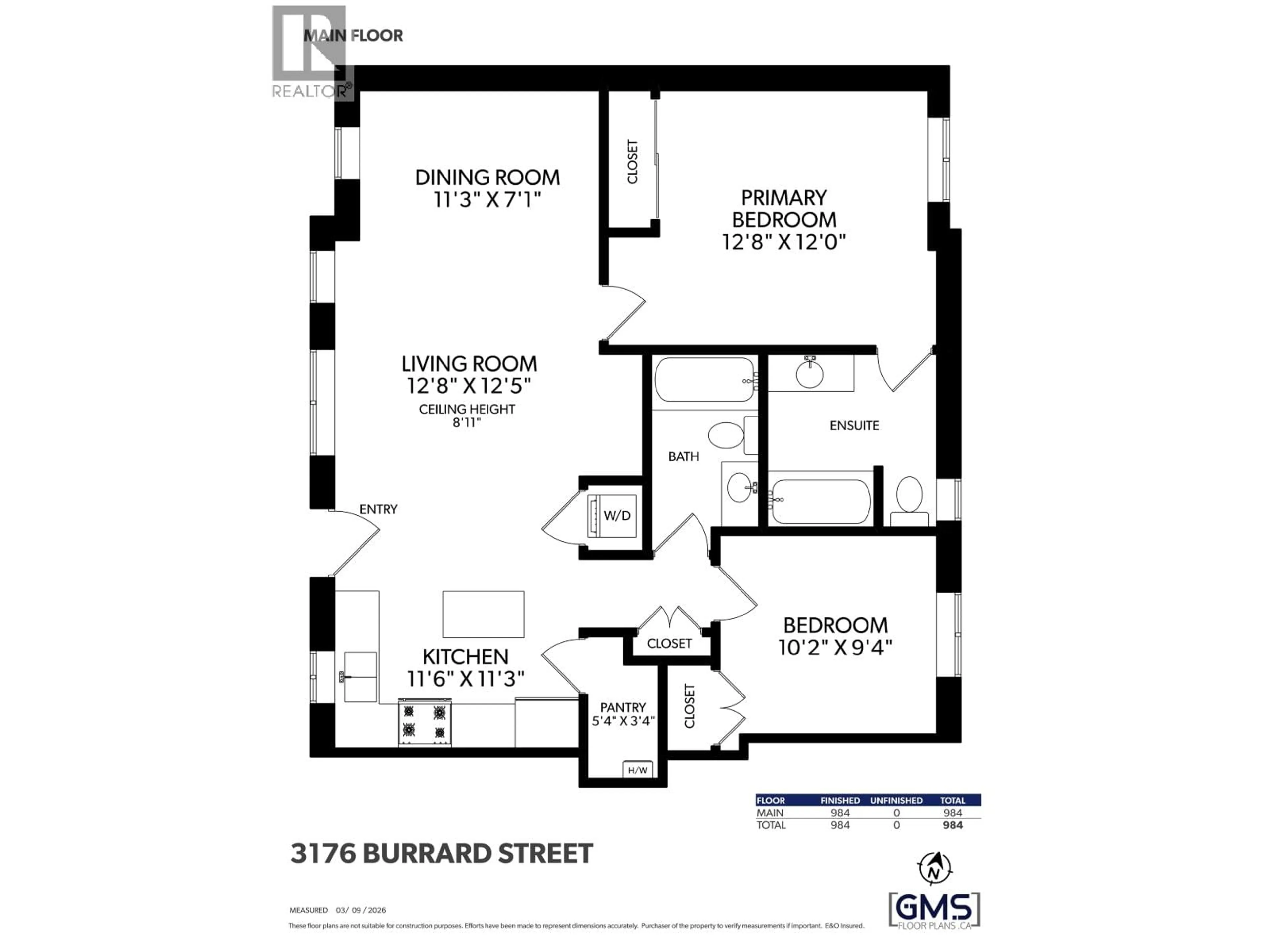 Floor plan for 3176 BURRARD STREET, Vancouver British Columbia V6J2L9