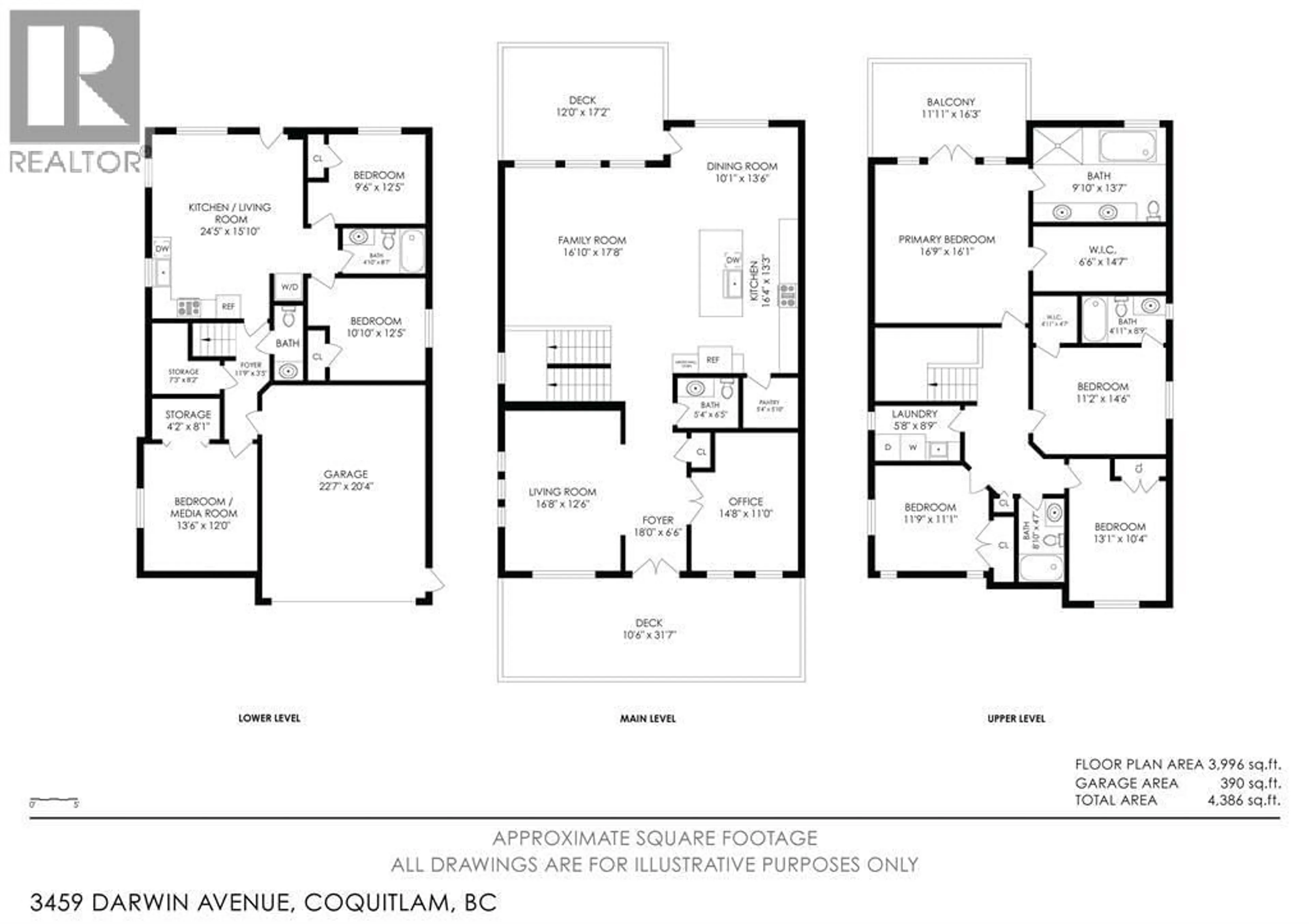 Floor plan for 3459 DARWIN AVENUE, Coquitlam British Columbia V3B3H6