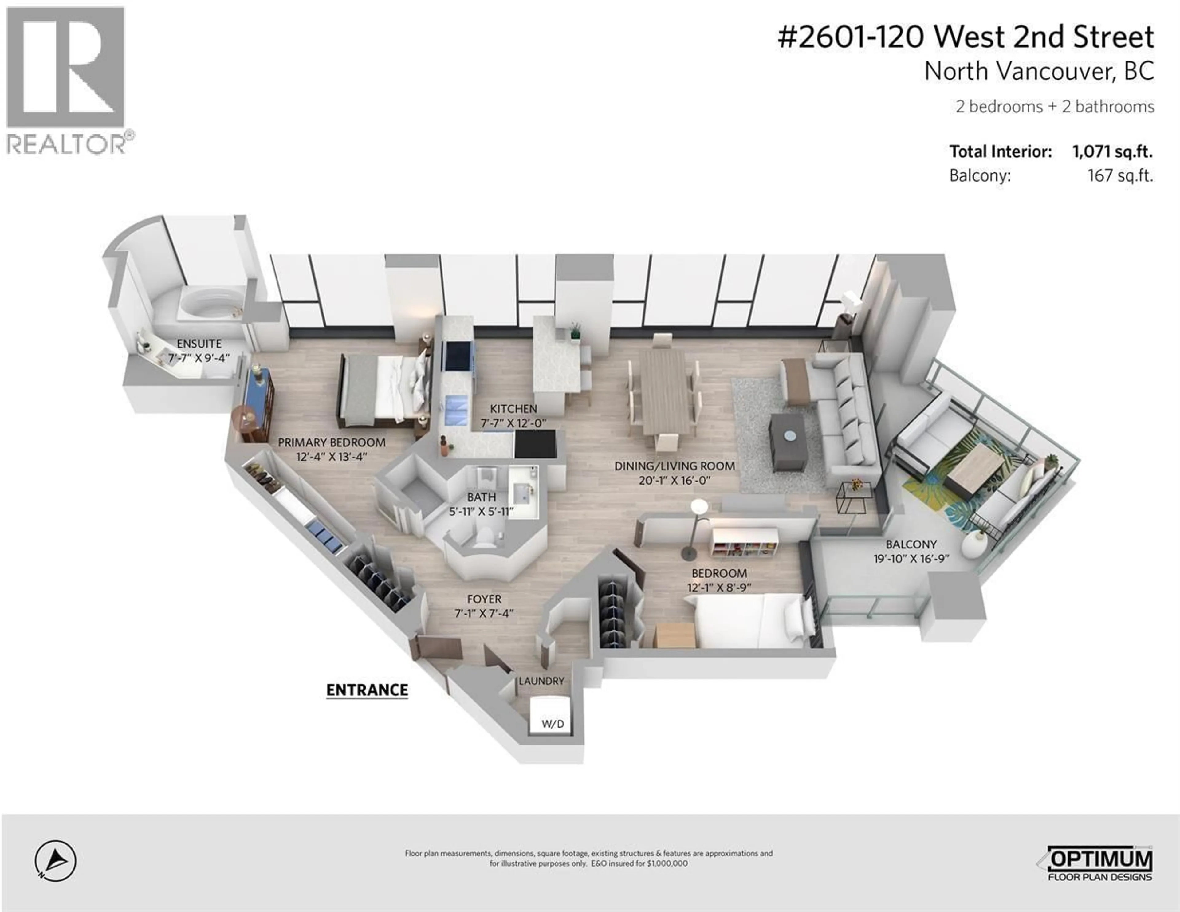 Floor plan for 2601 - 120 2ND STREET, North Vancouver British Columbia V7M1C3