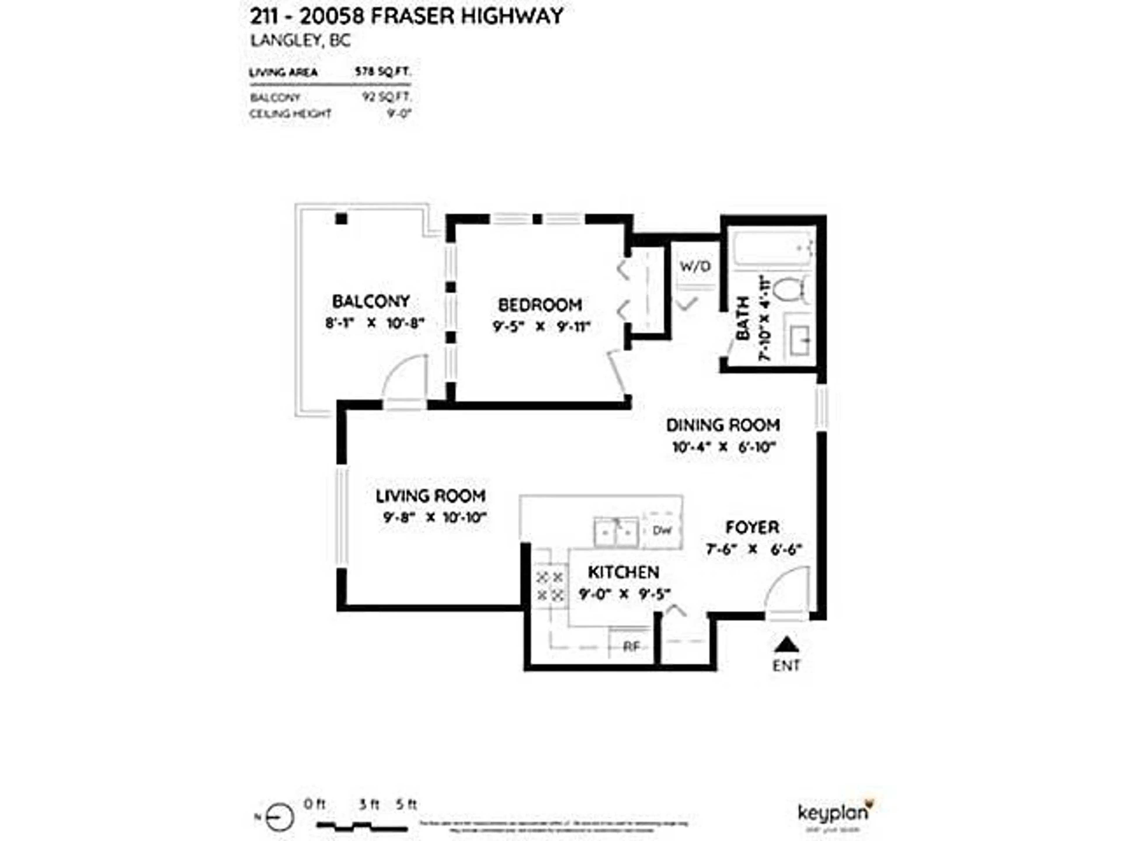 Floor plan for 211 - 20058 FRASER HIGHWAY, Langley British Columbia V3A0E5