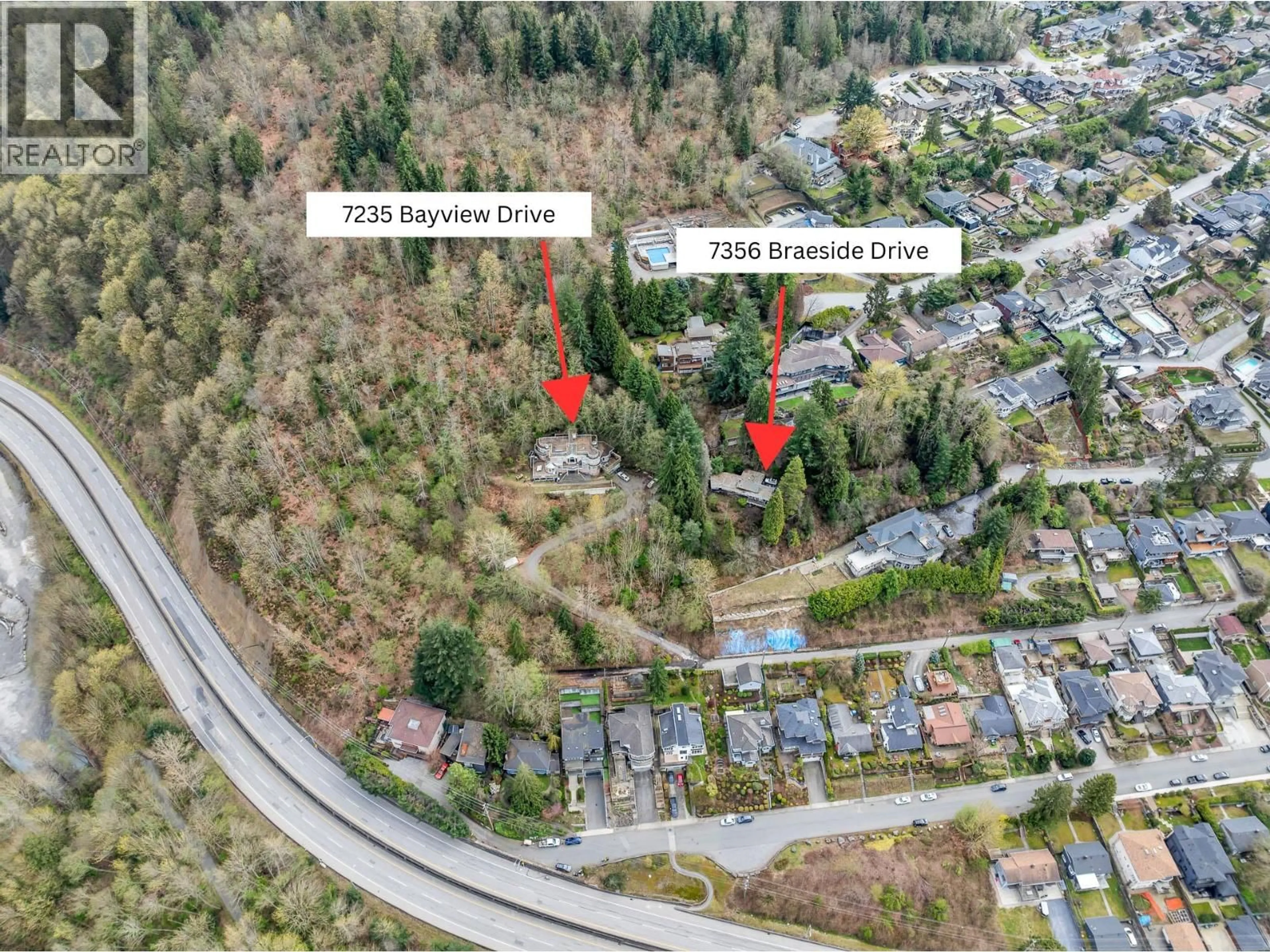 A pic from outside/outdoor area/front of a property/back of a property/a pic from drone, unknown for 7235 BAYVIEW DRIVE, Burnaby British Columbia V5A4T3
