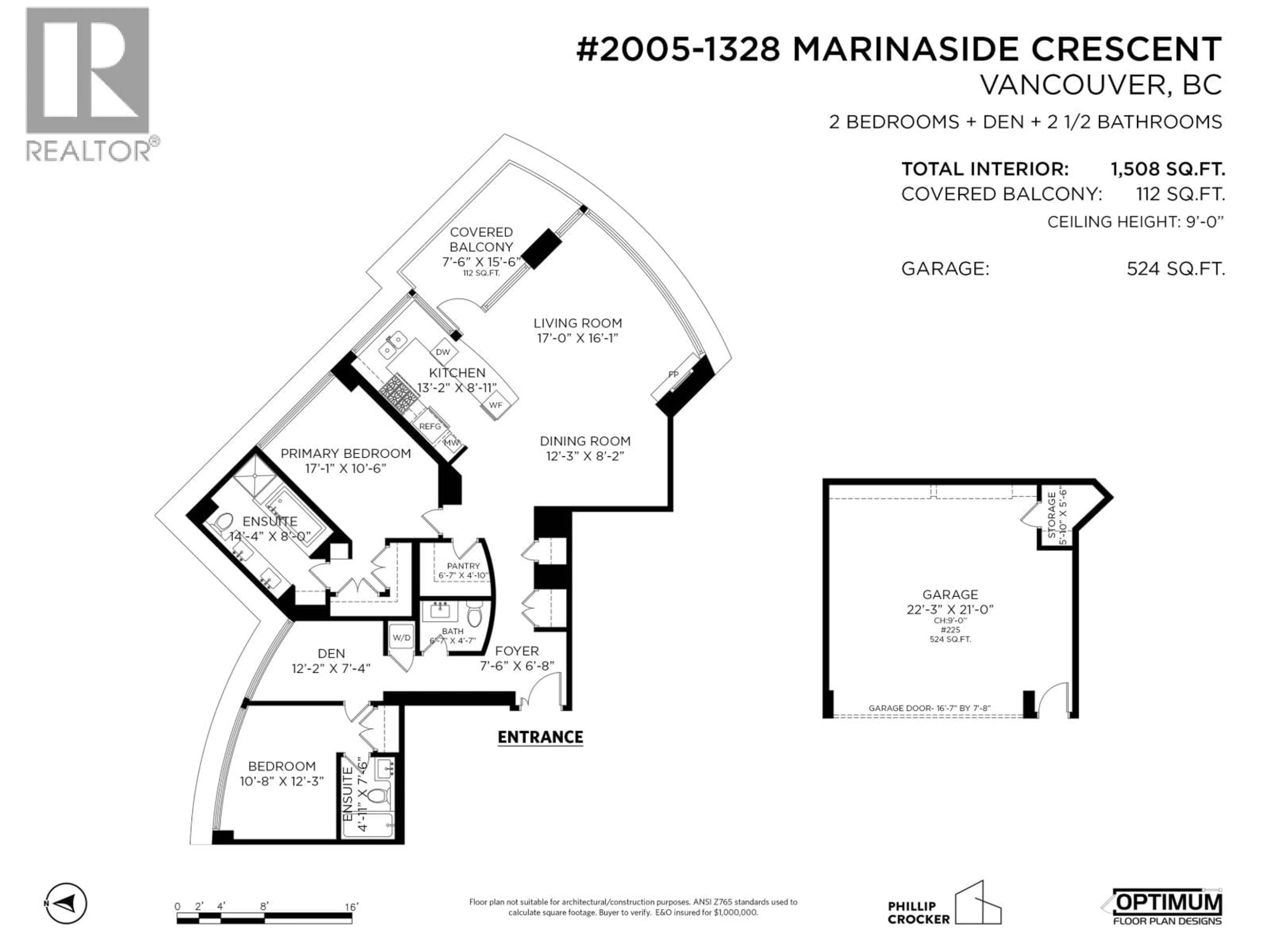 Floor plan for 2005 - 1328 MARINASIDE CRESCENT, Vancouver British Columbia V6Z3B3