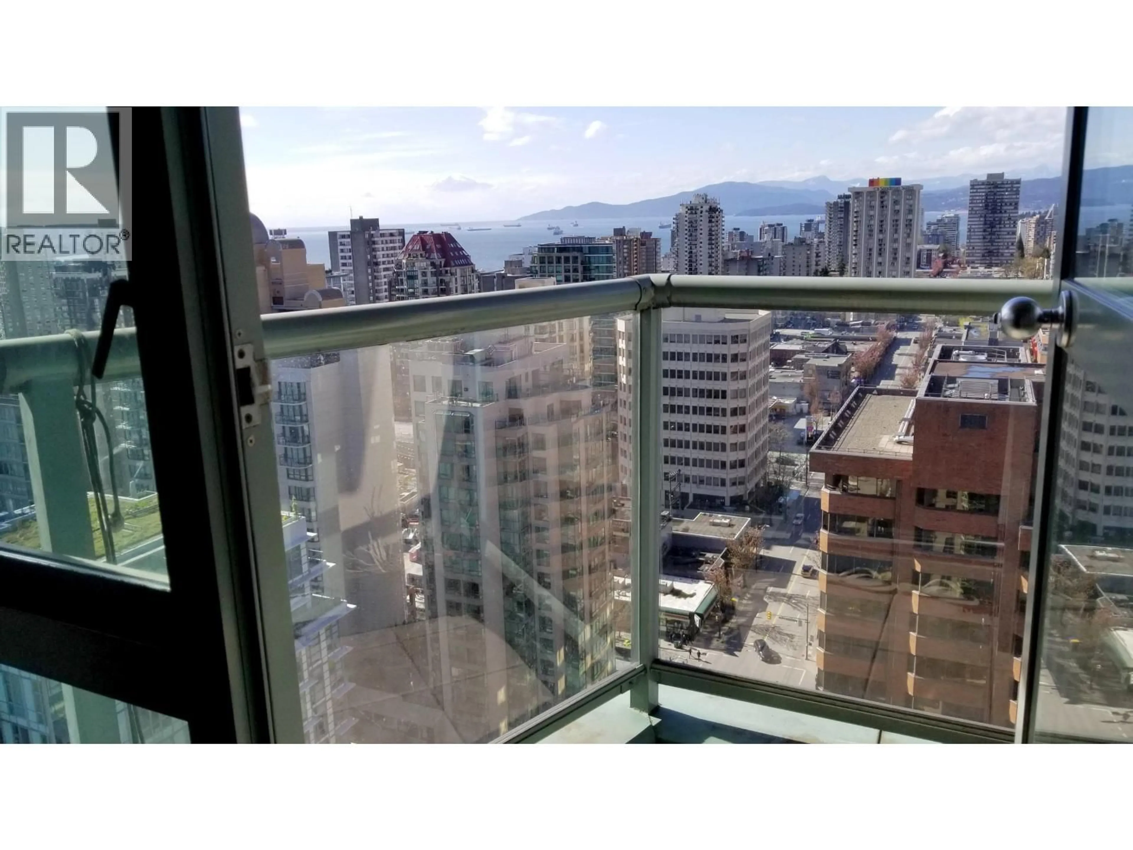 Balcony in the apartment, city buildings view from balcony for 2701 - 1188 HOWE STREET, Vancouver British Columbia V6Z2S8