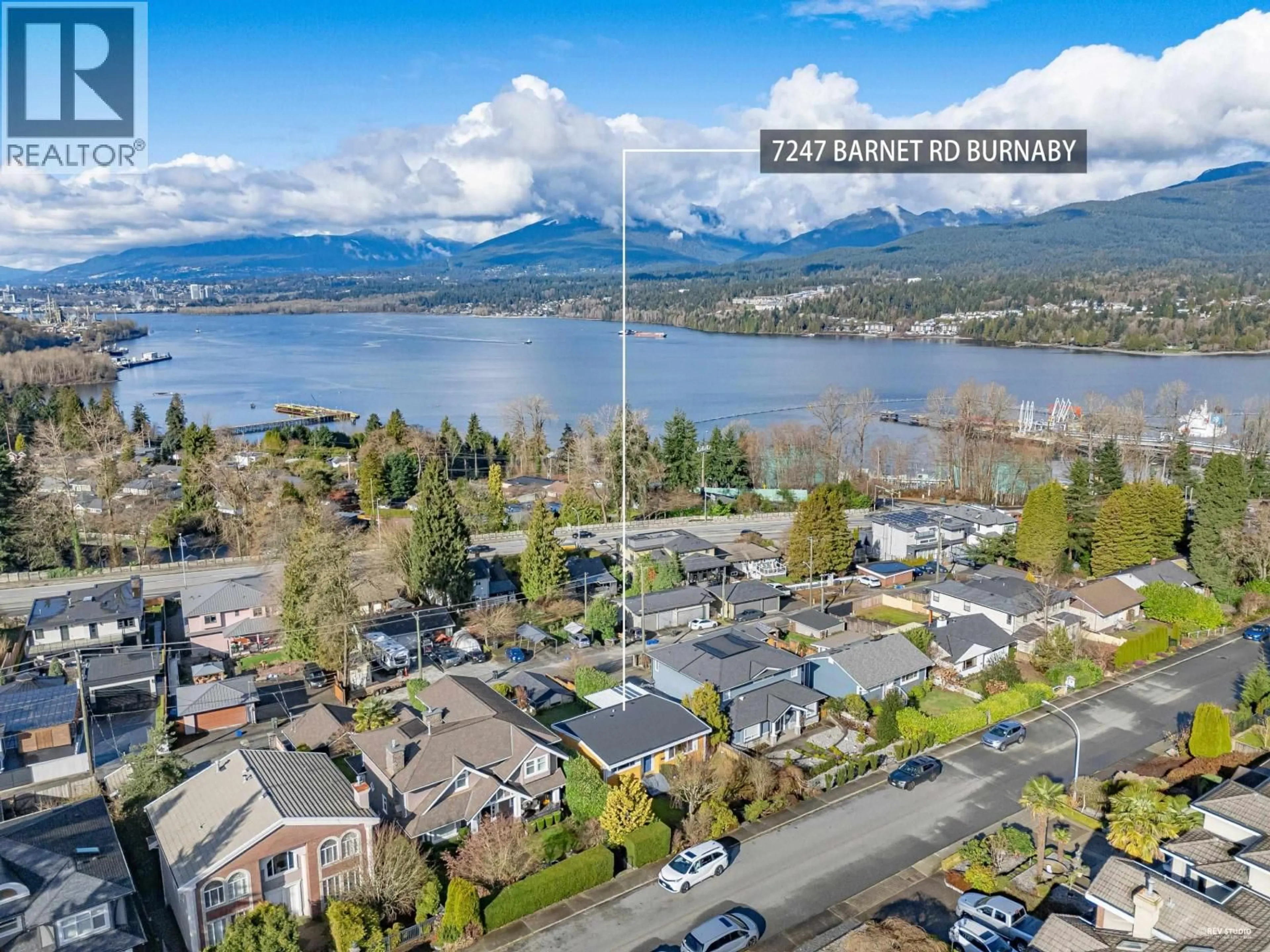 A pic from outside/outdoor area/front of a property/back of a property/a pic from drone, water/lake/river/ocean view for 7247 BARNET ROAD, Burnaby British Columbia V5A1E3