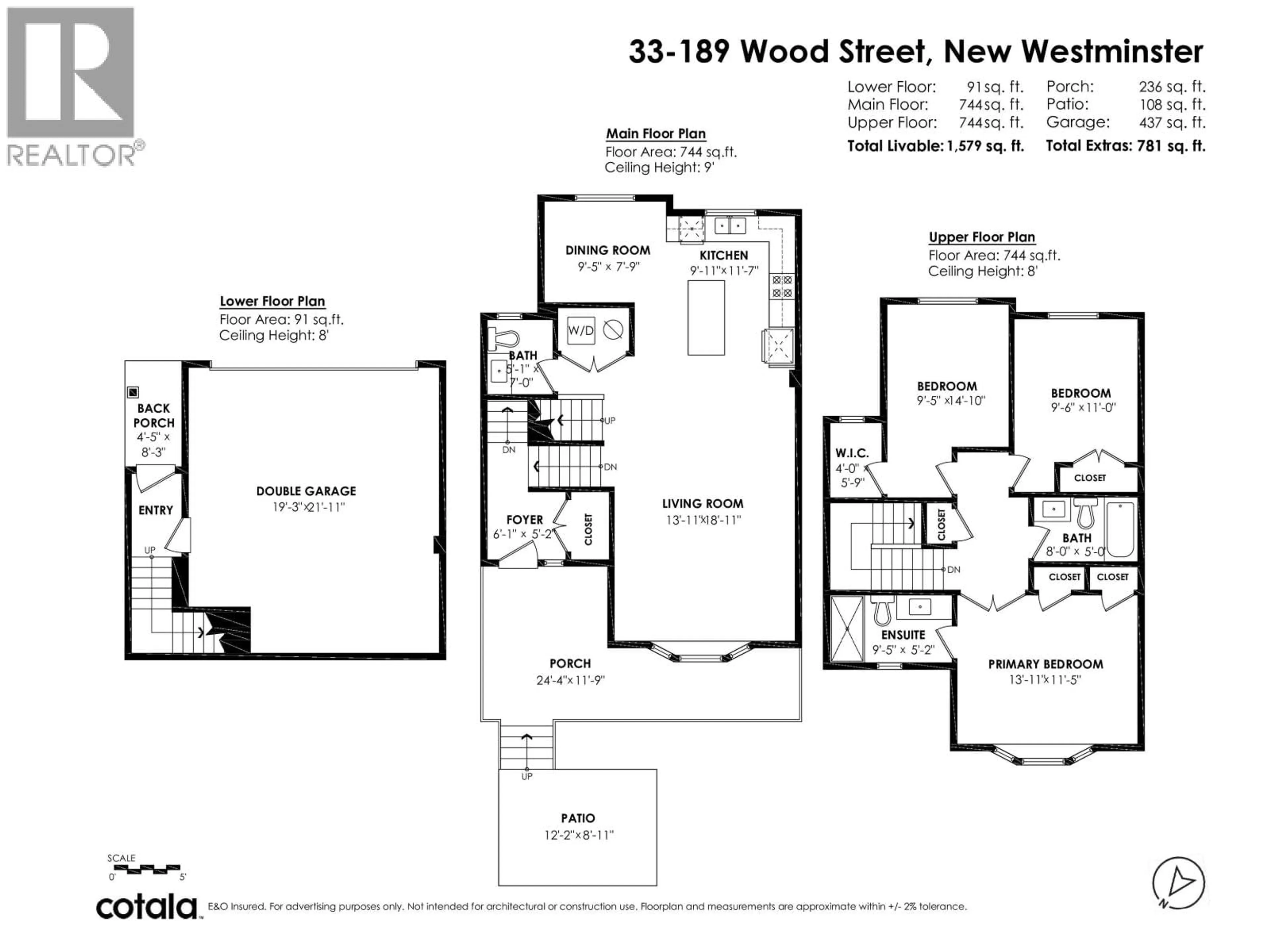 Floor plan for 33 - 189 WOOD STREET, New Westminster British Columbia V3M0L7