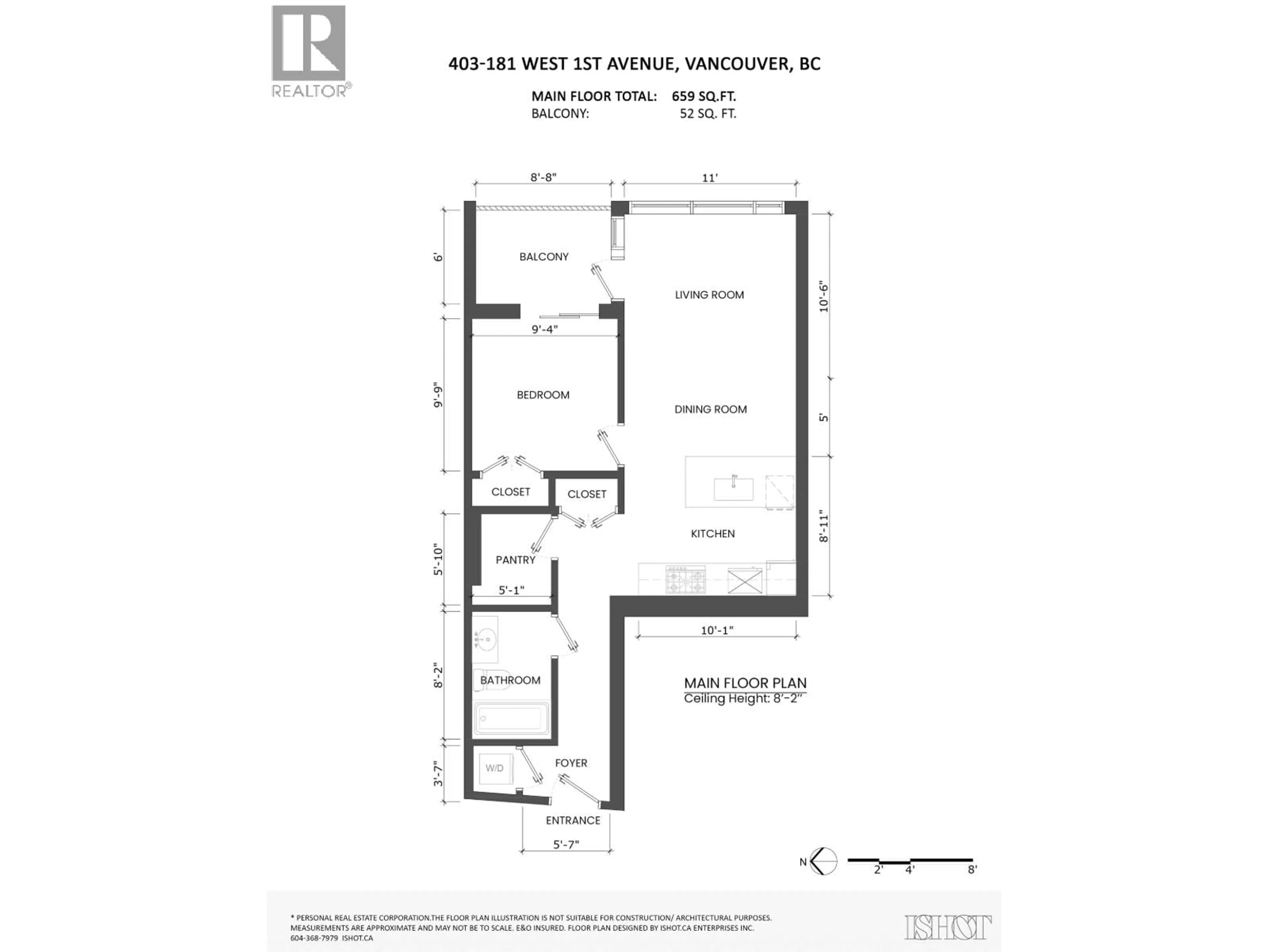 Floor plan for 403 - 181 1ST AVENUE, Vancouver British Columbia V5Y0E3