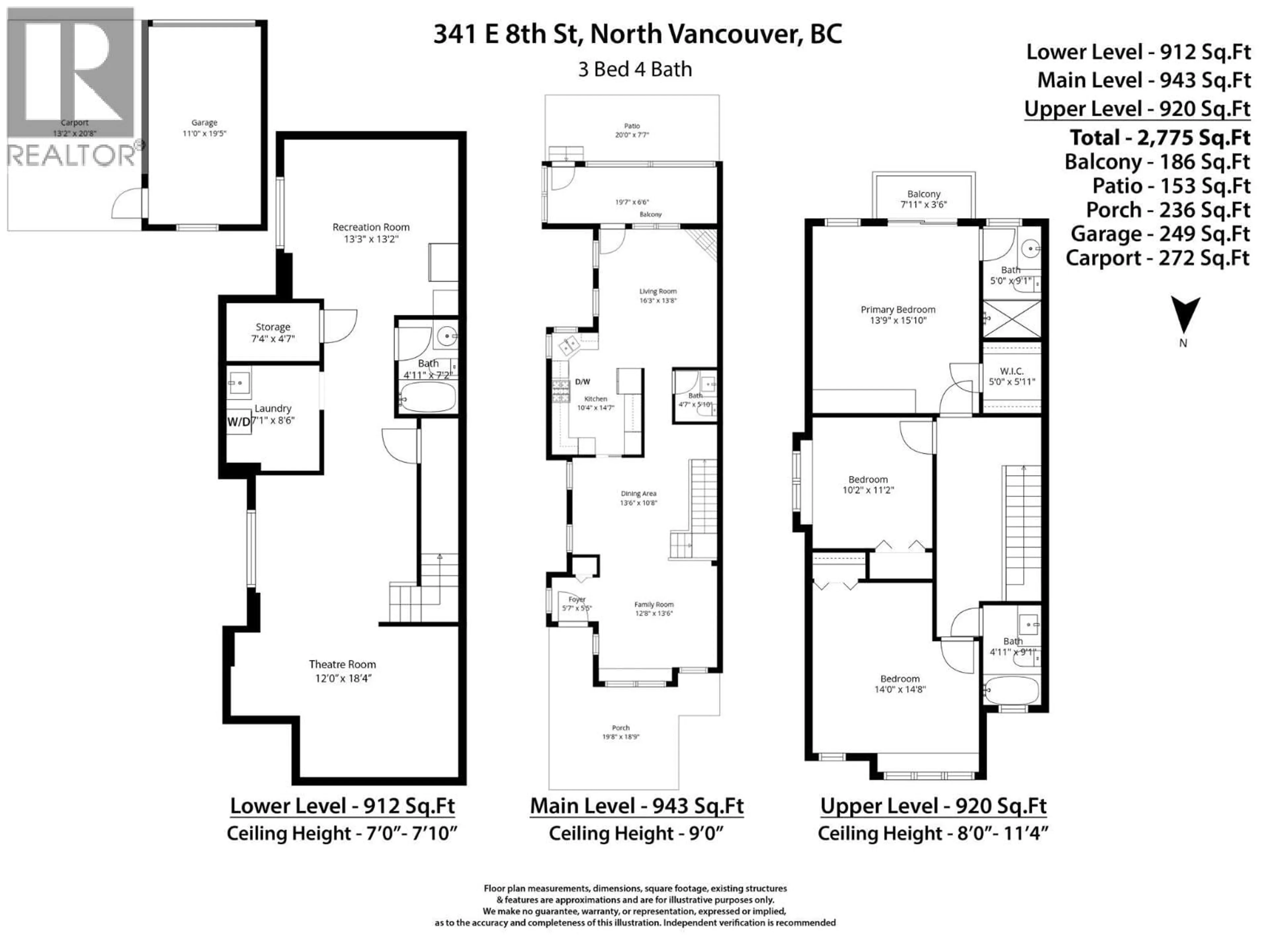 Floor plan for 341 8TH STREET, North Vancouver British Columbia V7L1Z2
