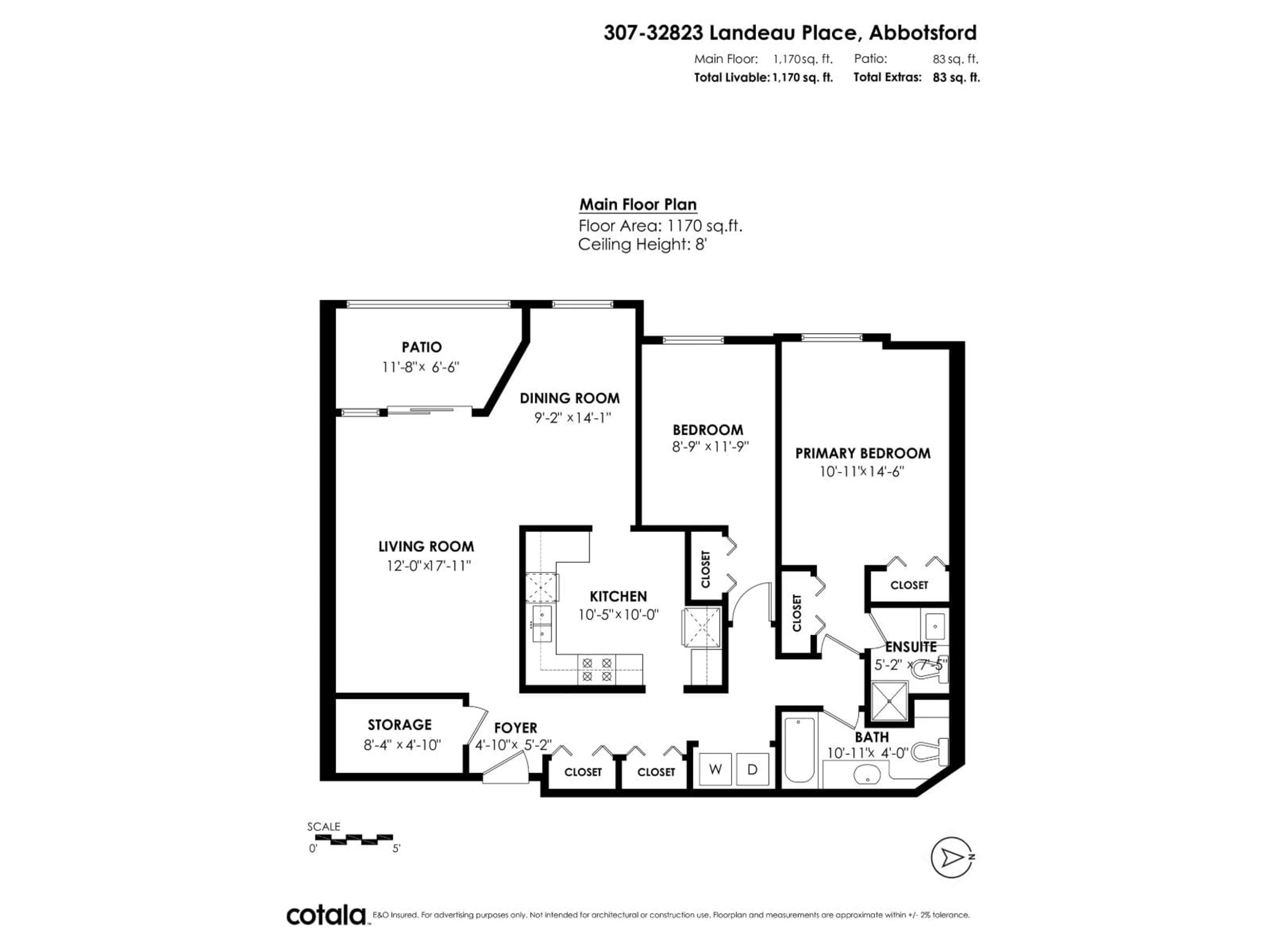 Floor plan for 307 - 32823 LANDEAU PLACE, Abbotsford British Columbia V2S6S6