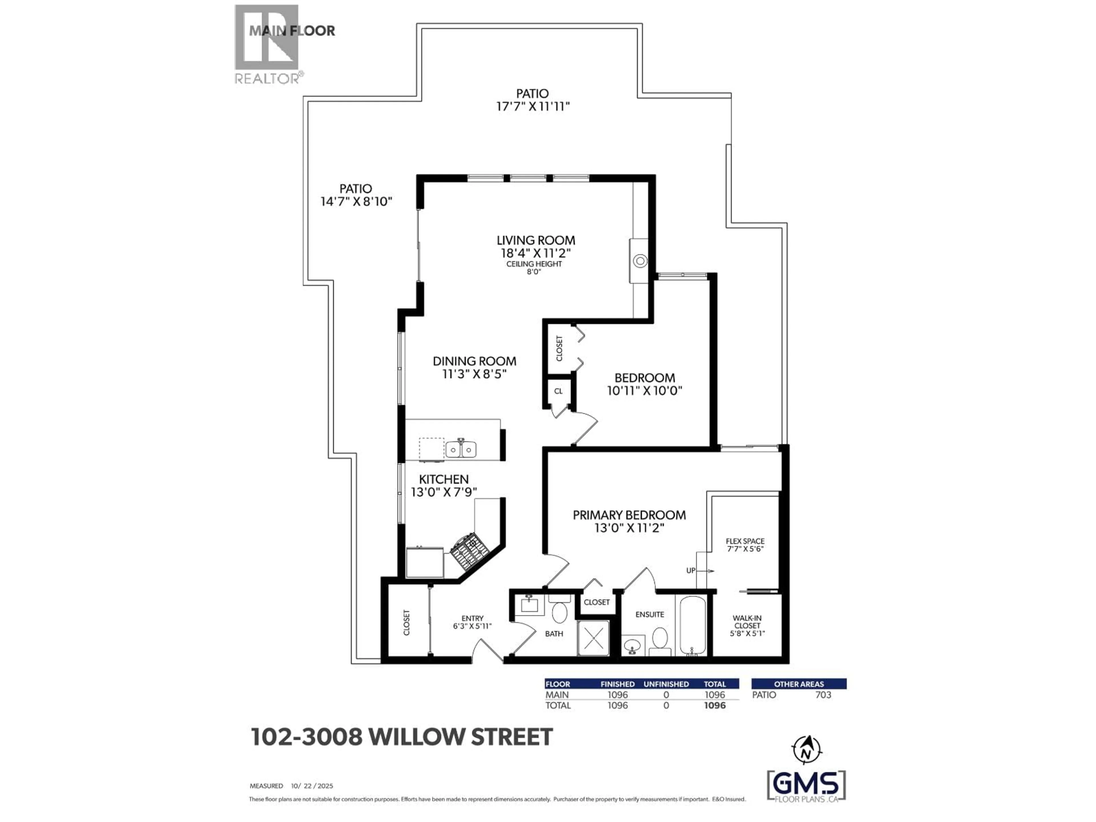 Floor plan for 102 - 3008 WILLOW STREET, Vancouver British Columbia V5Z3P3