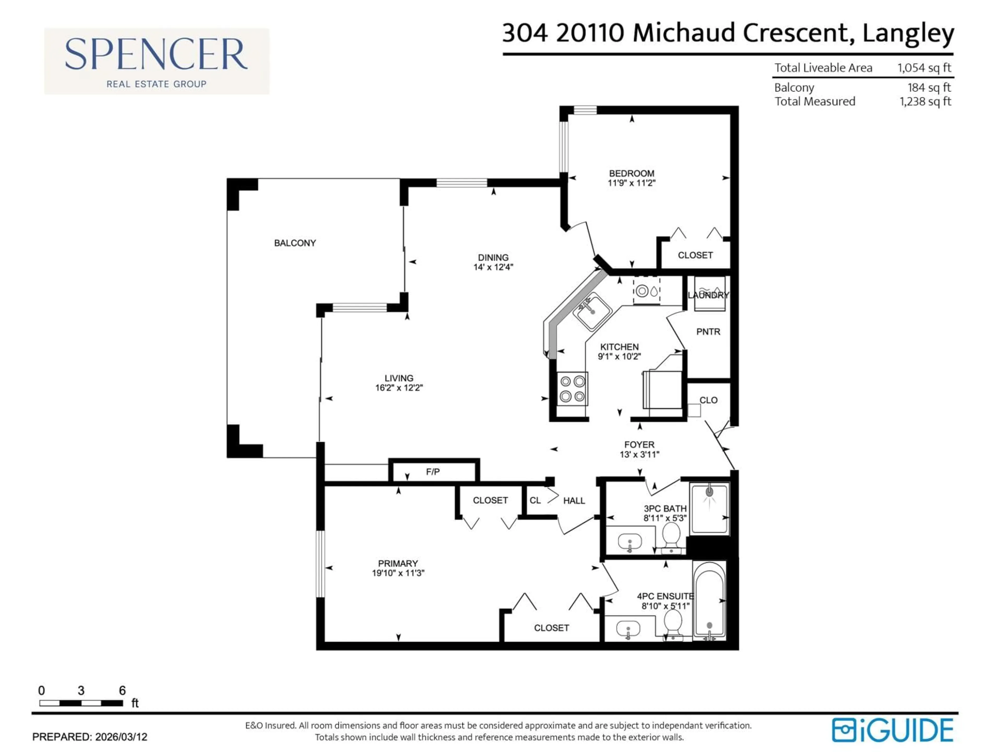 Floor plan for 304 - 20110 MICHAUD CRESCENT, Langley British Columbia V3A4B1