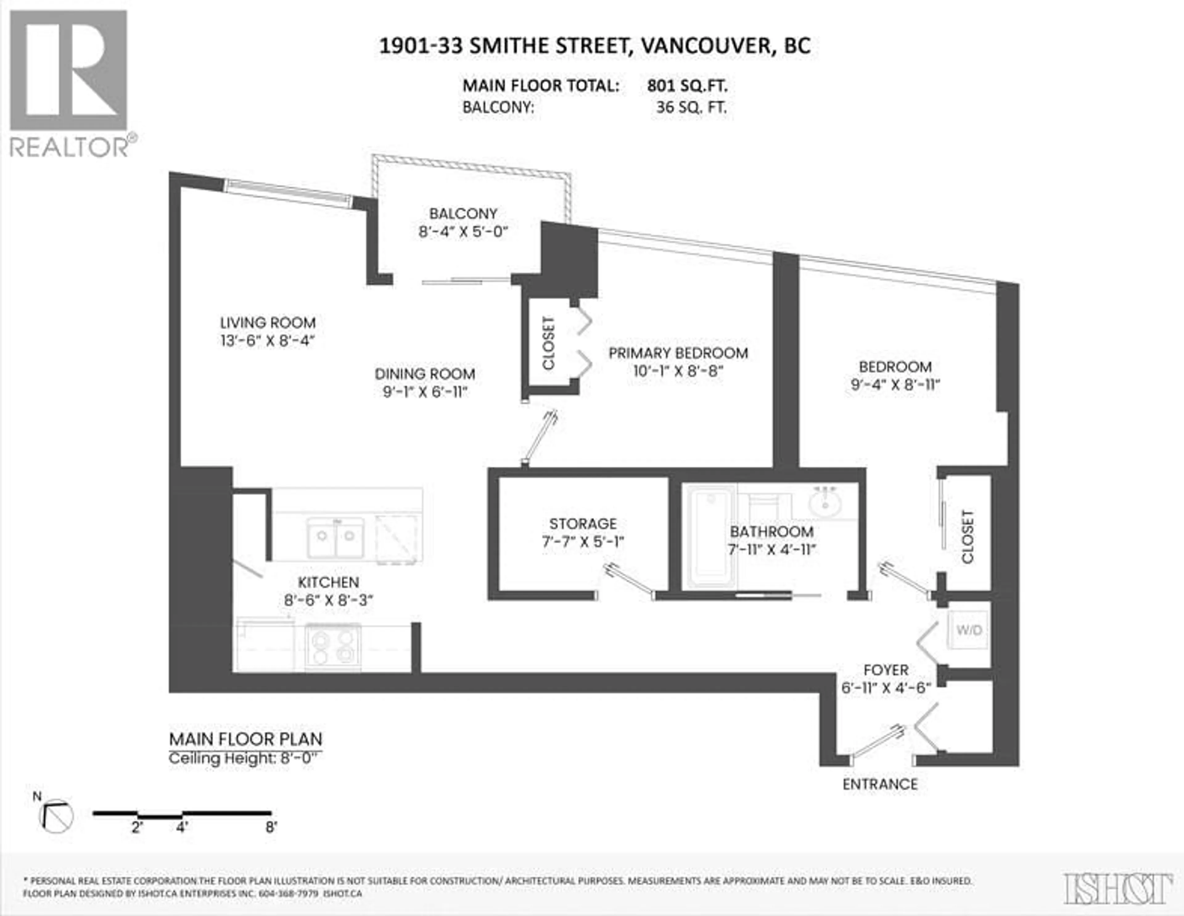 Floor plan for 1901 - 33 SMITHE STREET, Vancouver British Columbia V6B0B5