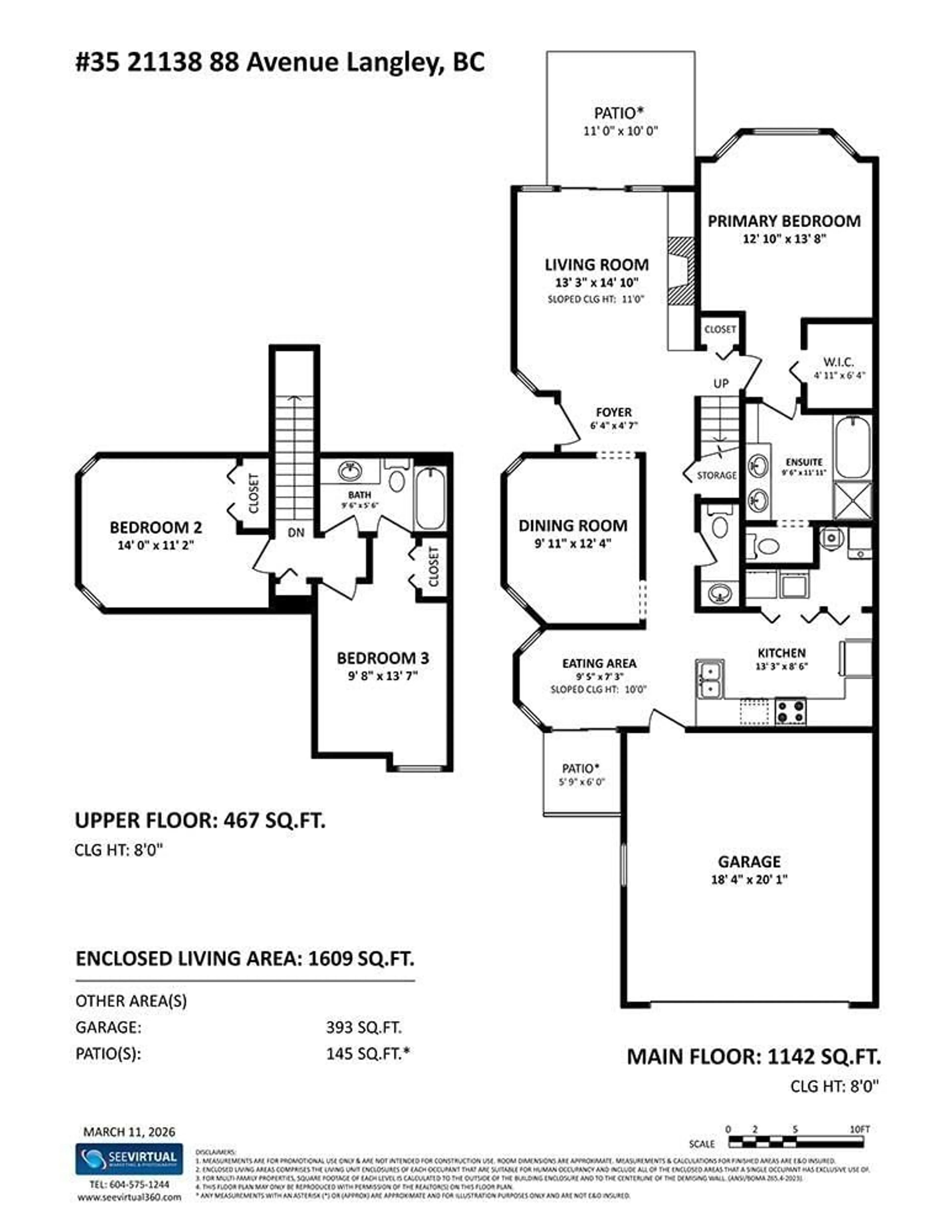 Floor plan for 35 - 21138 88 AVENUE, Langley British Columbia V1M2G7